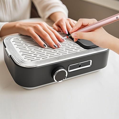 Miniatura 9 de Colector de polvo de uñas recargable con 2 filtros reutilizables, potente máquina de succión de polvo de 80 W, colector de polvo con succión