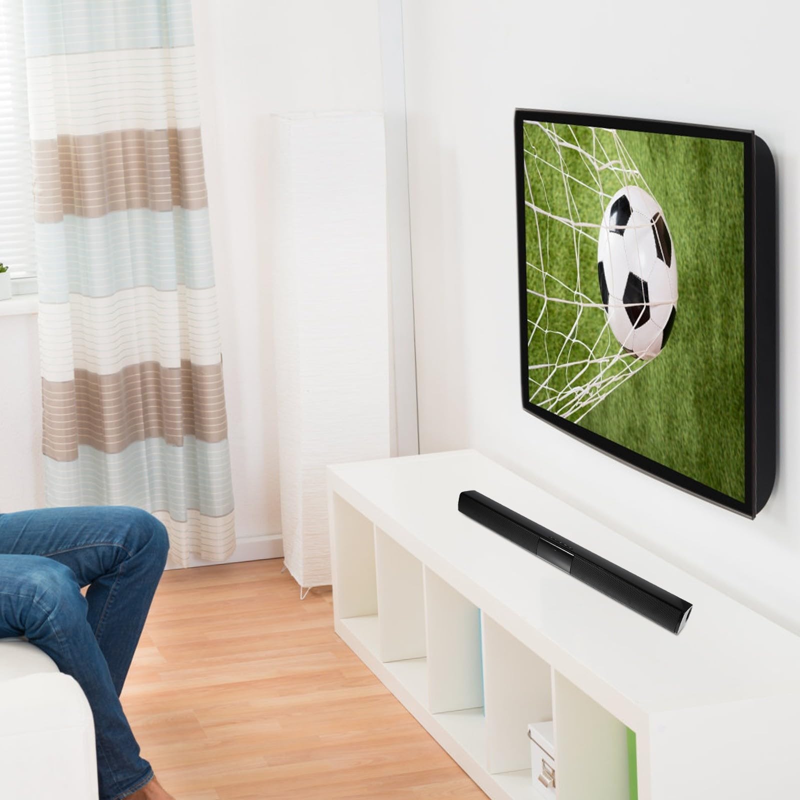 Barre de Son sans Fil 4.2 Noire Télécommande pour Ordinateur