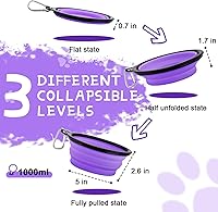 Vista 44 de Rest-Eazzzy Cuencos grandes plegables para perros de 33.8 fl oz, paquete de 2 cuencos de agua portátiles para perros, gatos y mascotas, plato