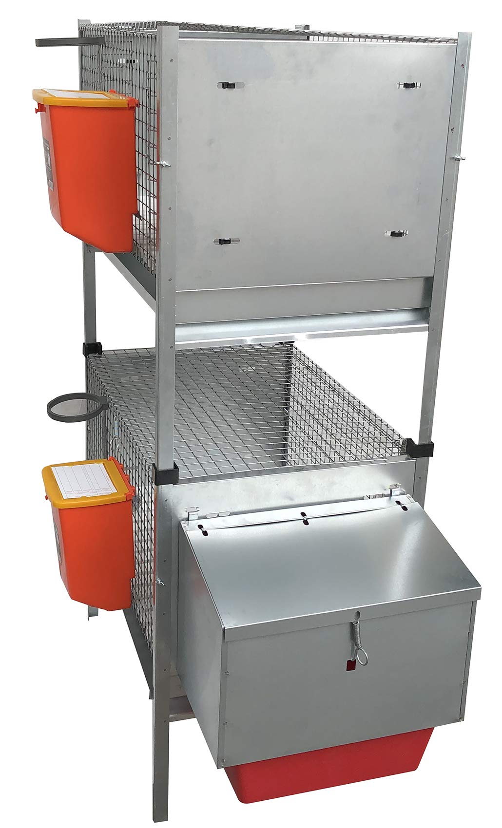 Gabbia Conigli Conigliera Venere 2 Piani Sovrapposti 1 Fattrice + 1 Maschio. Misure Max cm L95 x P65 x H140. Completa di Tutto l'Occorrente. Compresi giunti di Sovrapposizione