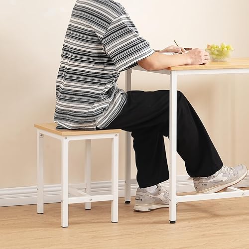 Miniatura 5 de HOOBRO juego de mesa de comedor industrial de 3 piezas, mesa de cocina, comedor para ahorrar espacio para la cocina, comedor, espacio pequeño,