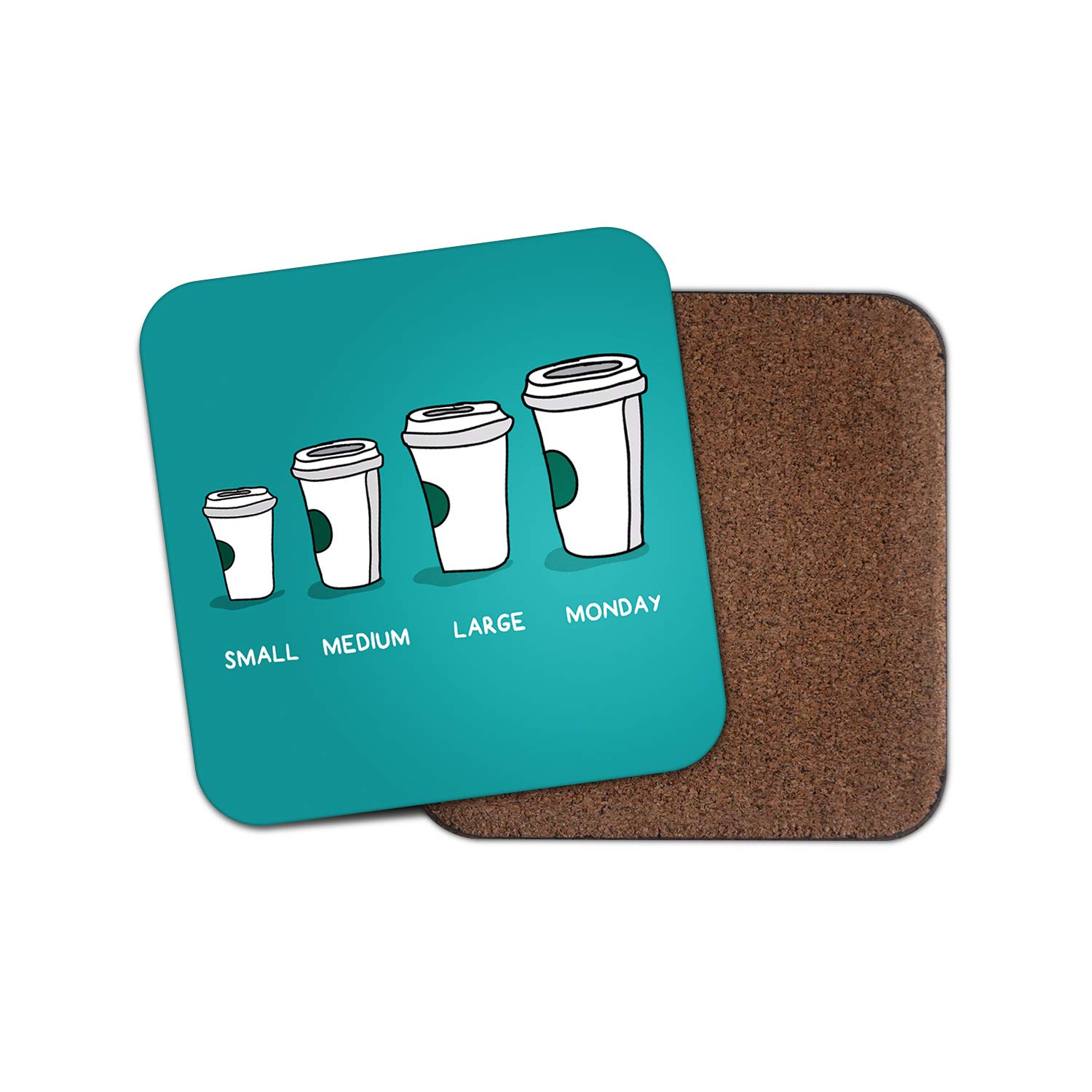 Destination Vinyl Ltd Multicolor Funny Coffee Coaster - Monday Work Drinks Beverages Joke Fun Drink #19146