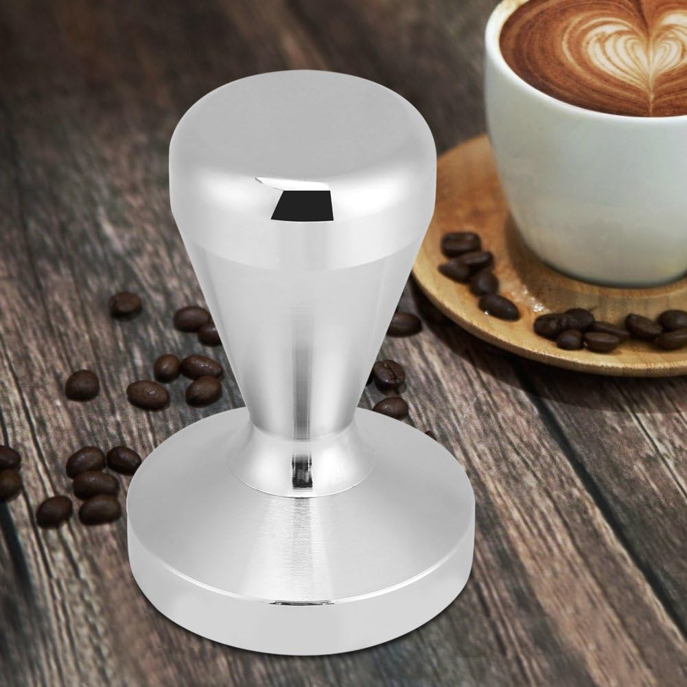 Fdit Coffee Tamper Stainless Steel Press Tool 57.5mm/49mm Flat Base Espresso Beans Press Tool (2.26inch)