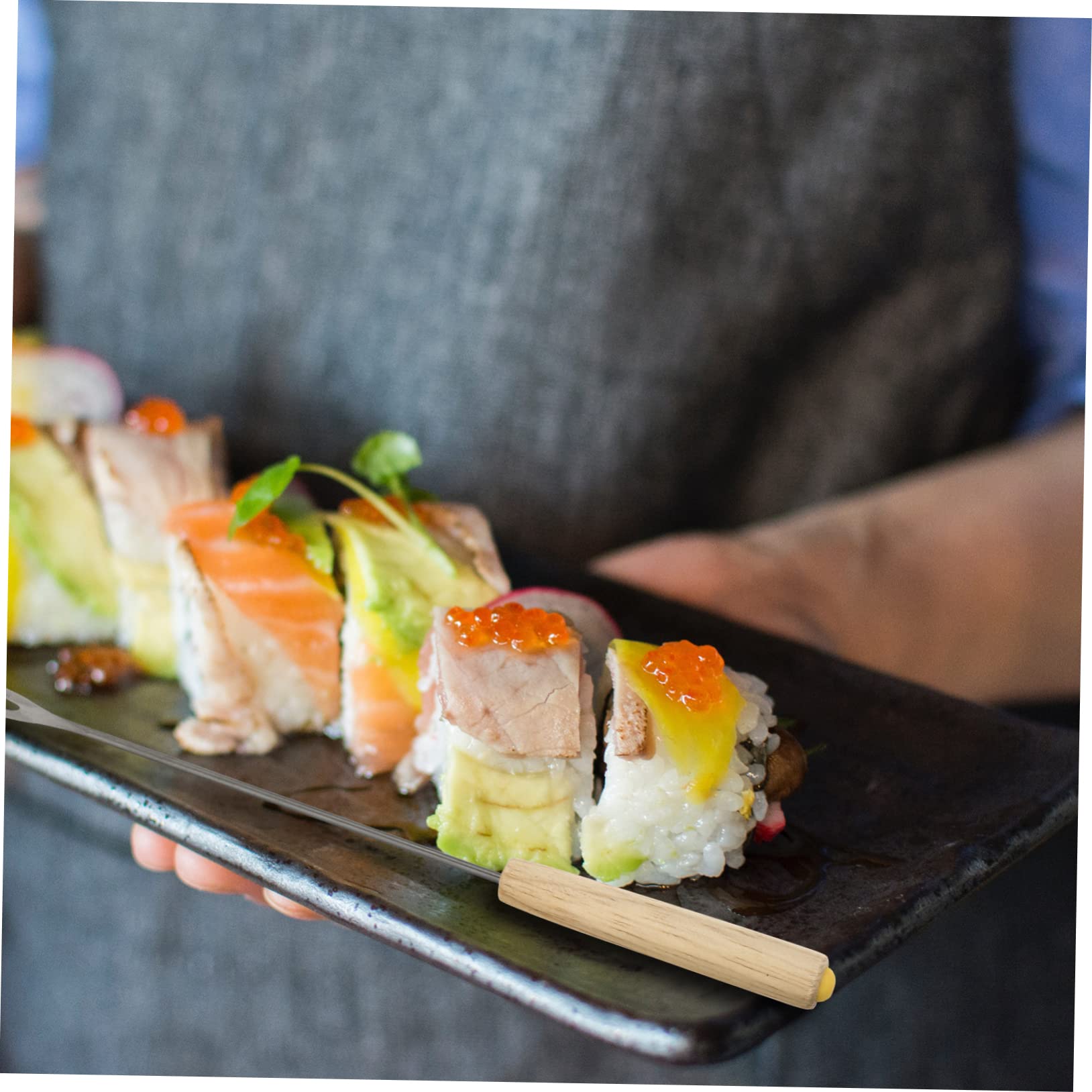 OFFSCH Stainless Steel Fondue Fork Oak Handle 2pcs Ideal for Cheese Fondue Roasting Marshmallows