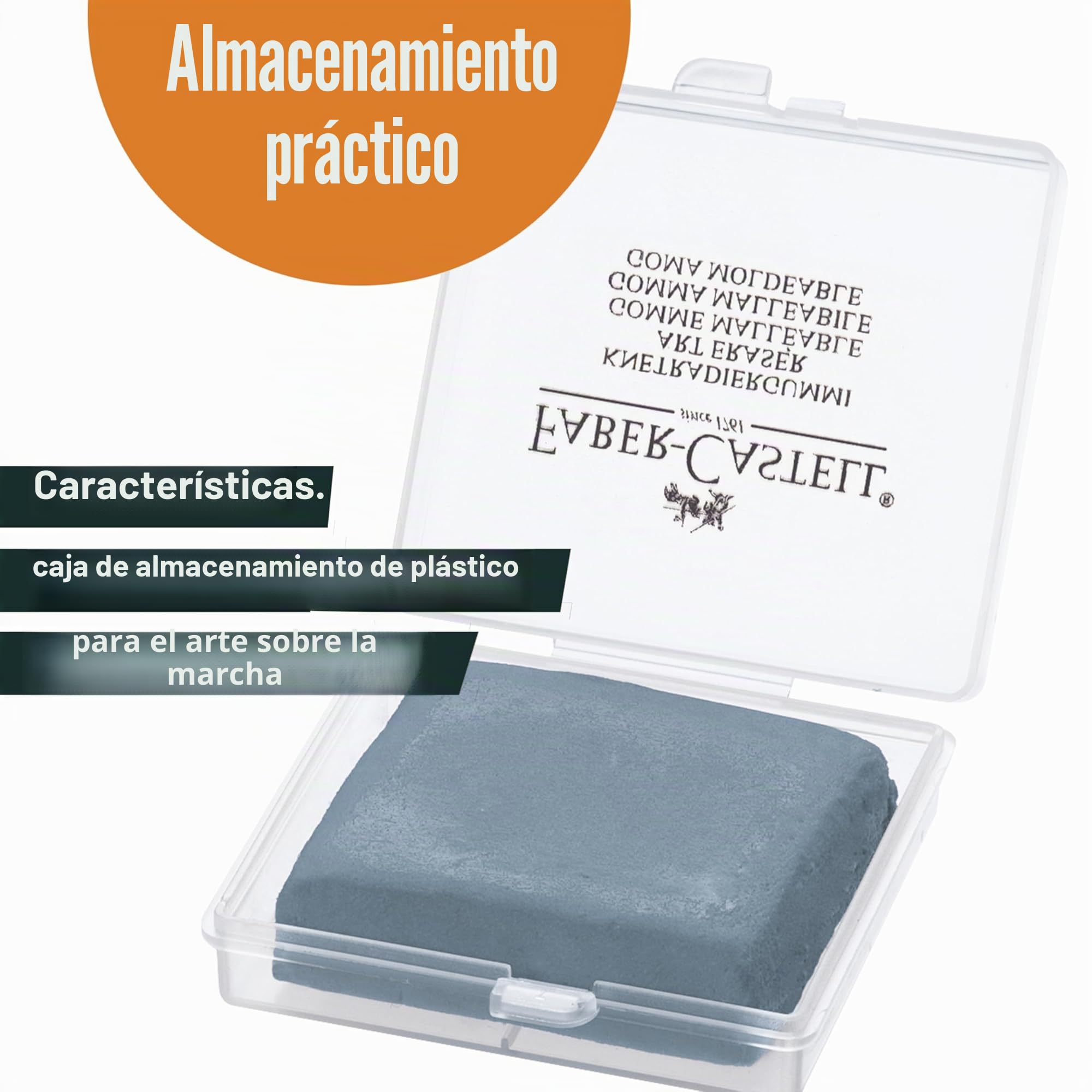 Faber-Castell - Goma de borrar en caja de plástico, color gris