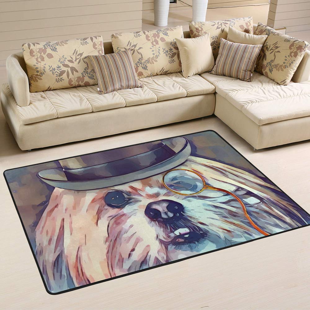Tapis portrait Lhassa Apso en velours pour sublimer votre intérieur avec tendresse