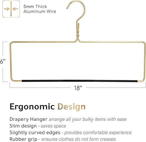 Miniatura 6 de Perchas de lino de calidad anchas y resistentes para mantas, manteles, revestimiento de vinilo antideslizante, colgador de almacenamiento para