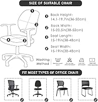 Vista 3 de Forcheer - Fundas elásticas para silla de oficina de Jacquard, resistentes al agua, 2 piezas para sillas de escritorio o de la computadora