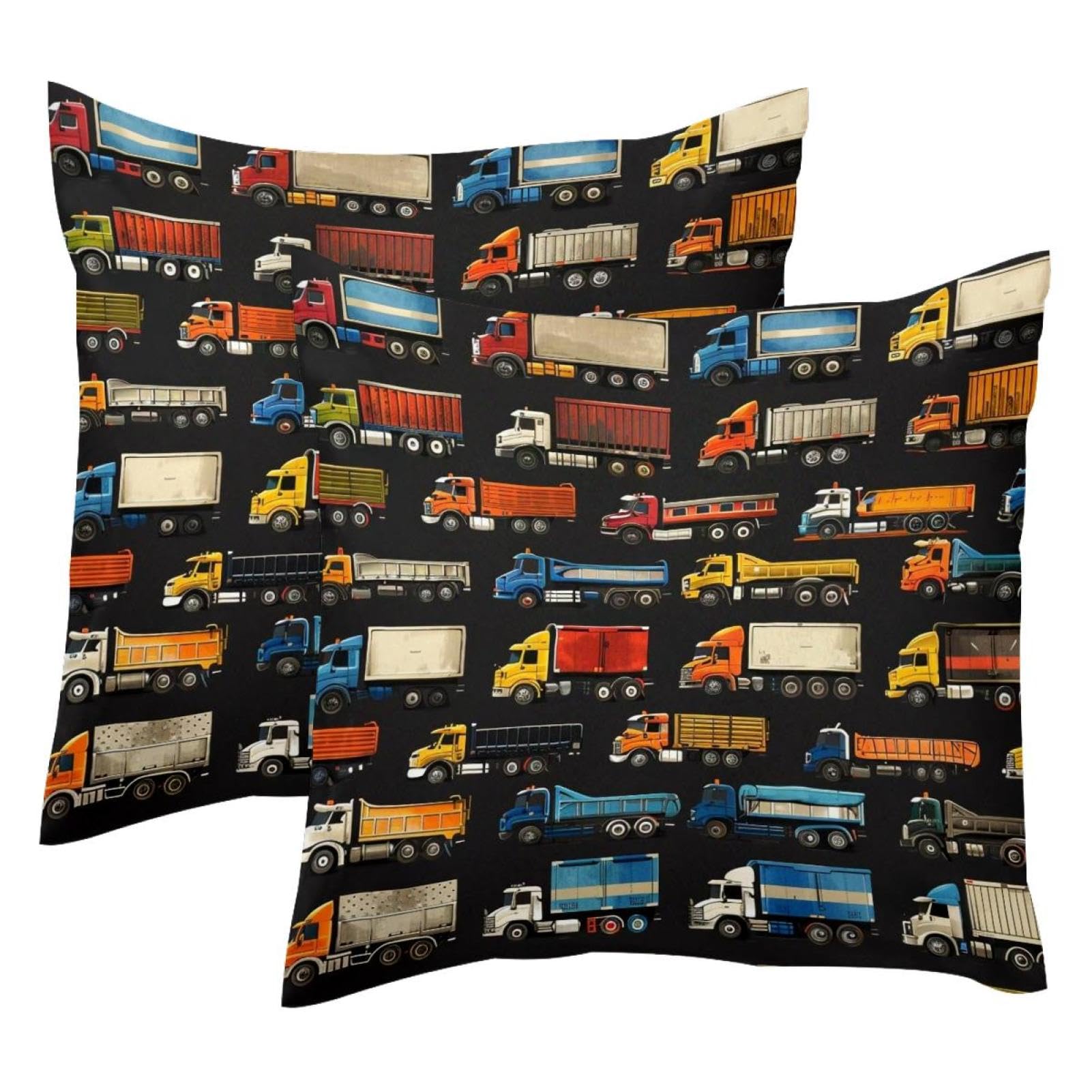 Housses de coussin motif camion en velours confort et douceur au quotidien