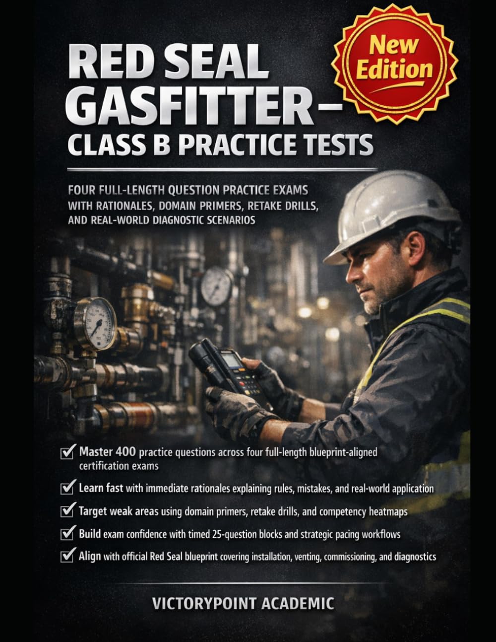 RED SEAL GASFITTER – CLASS B PRACTICE TESTS: FOUR FULL-LENGTH QUESTION PRACTICE EXAMS WITH RATIONALES, DOMAIN PRIMERS, RETAKE DRILLS, AND REAL-WORLD DIAGNOSTIC SCENARIOS