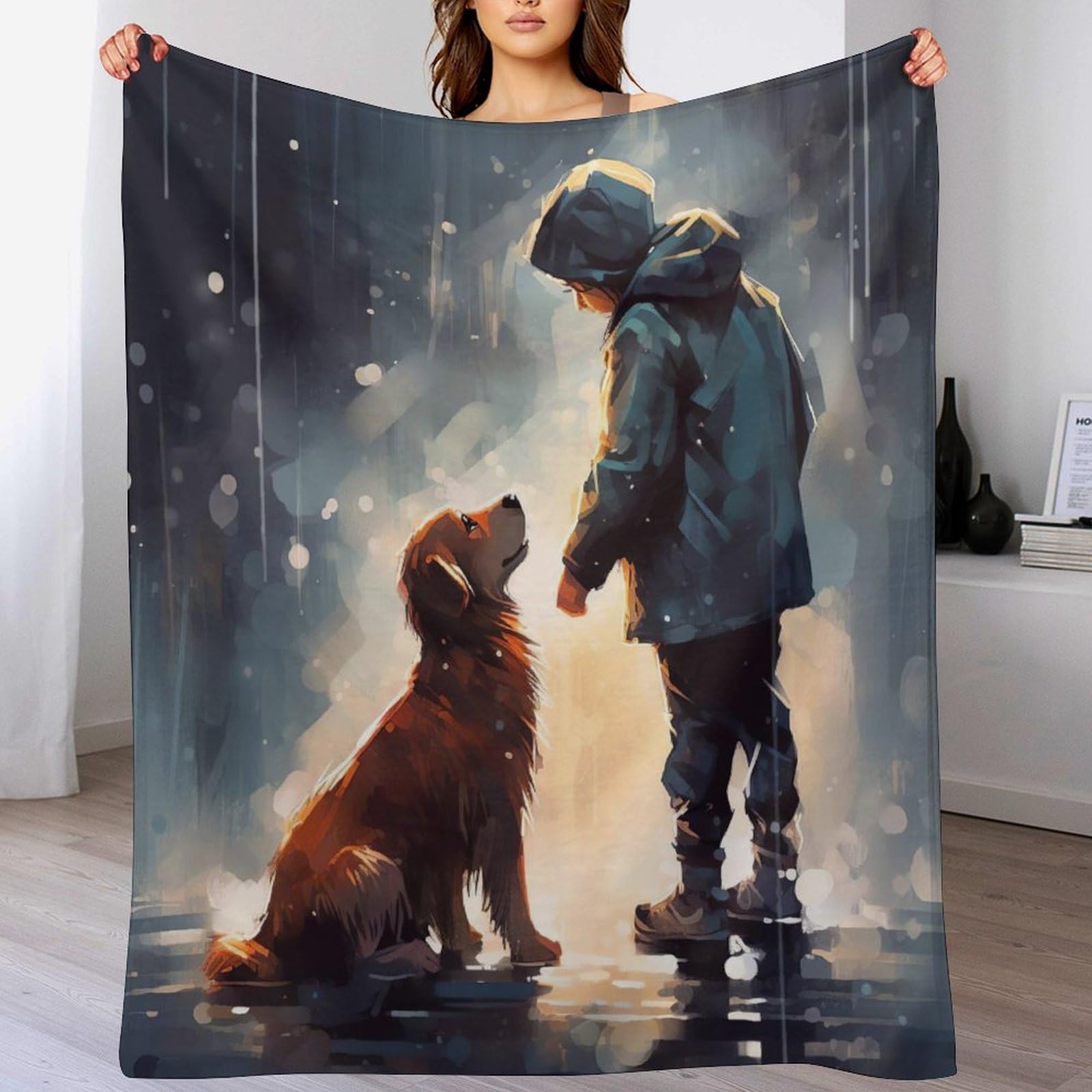 Couvertures salon motif chien mignon pour soirées cocooning confort