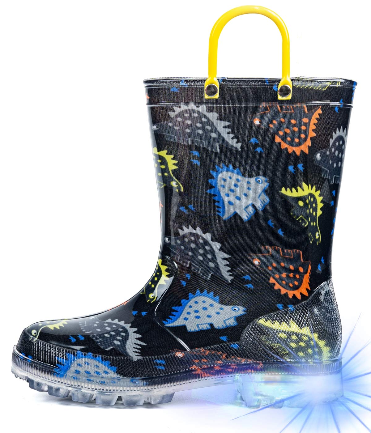HugRain Light Up Rain Boots for Little Kids