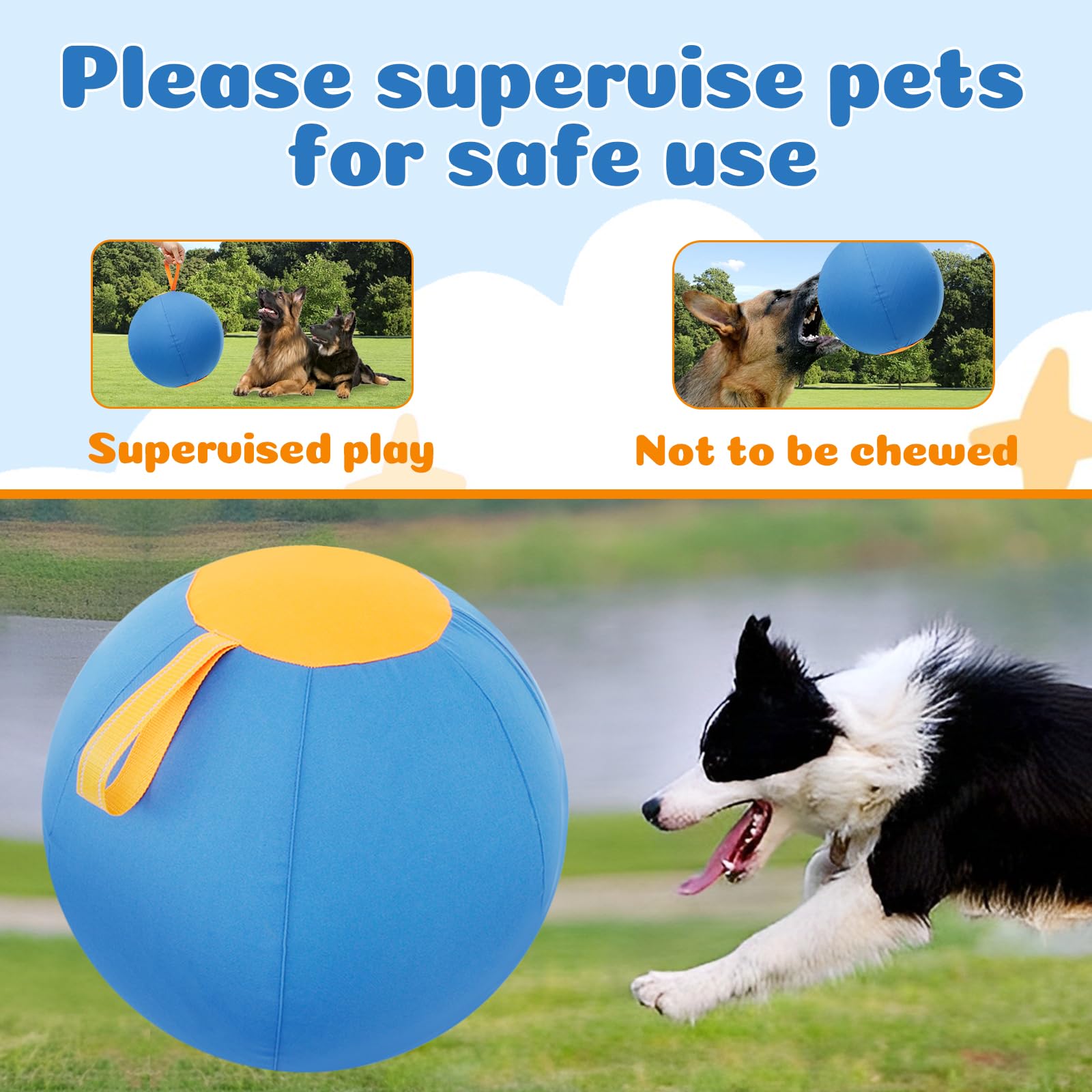 MiOYOOW 45cm Large Horse Balls, Herding Ball Hat Ball for Dogs, Self Relaxing Pet Training Ball for Horses, Dogs, Goats, Outdoor Entertainment