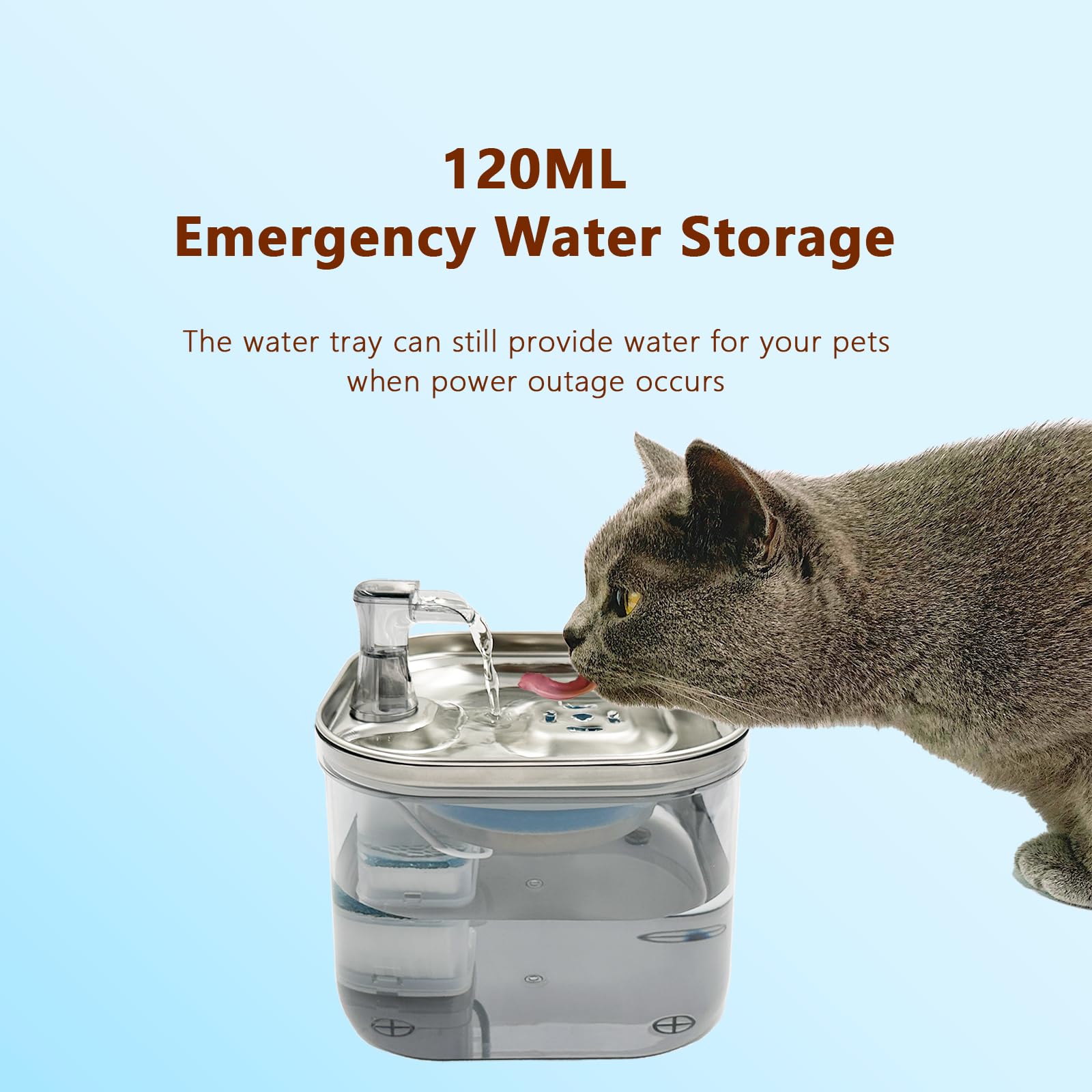 Cat Water Fountain, 85oz/2.5L Pet Water Fountain, Automatic Cat and Dog Water Dispenser for Cats, Dogs, Multiple Pets