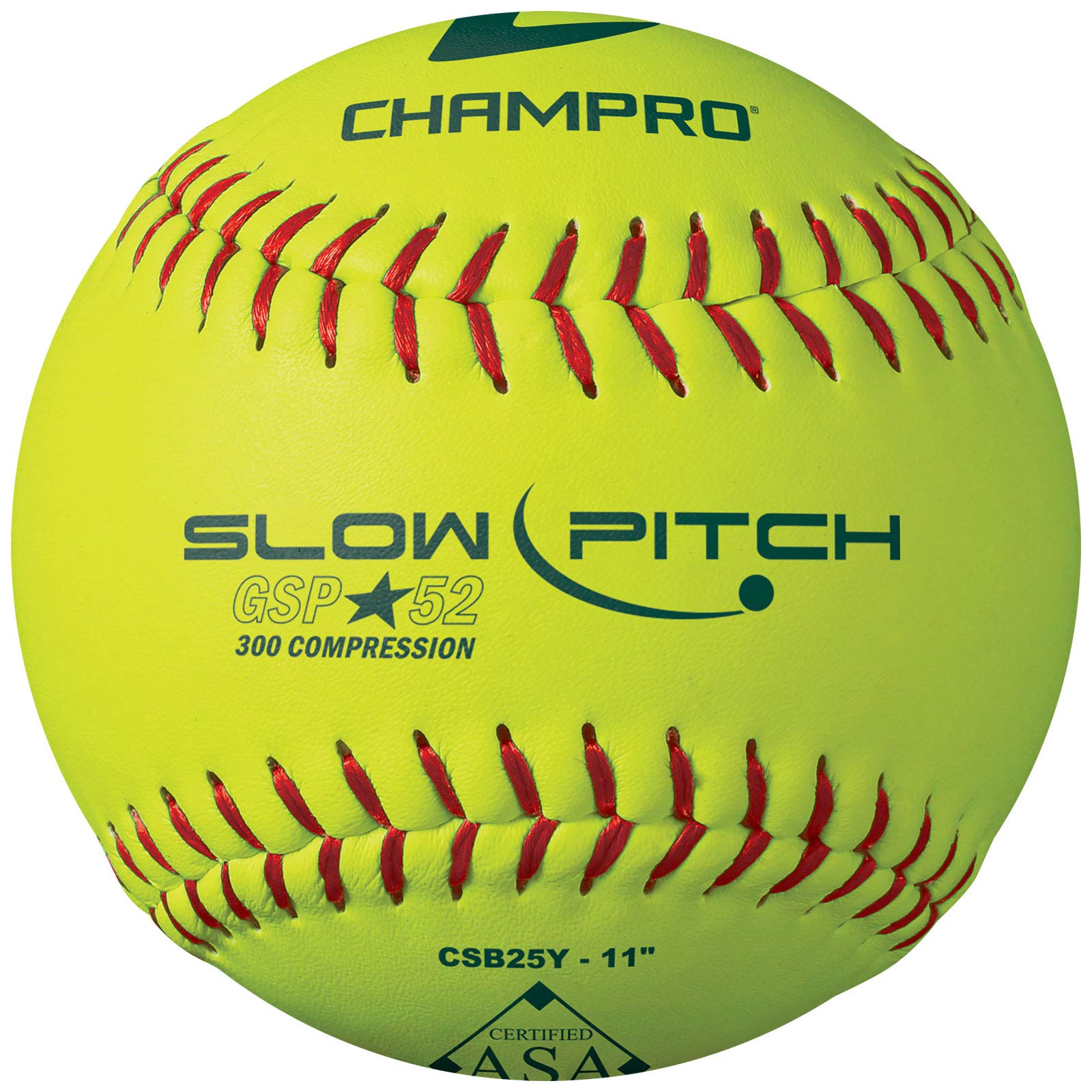 Champro ASA 11" Slow Pitch Softballs with Durahide Cover and .52 COR, 12 Pack
