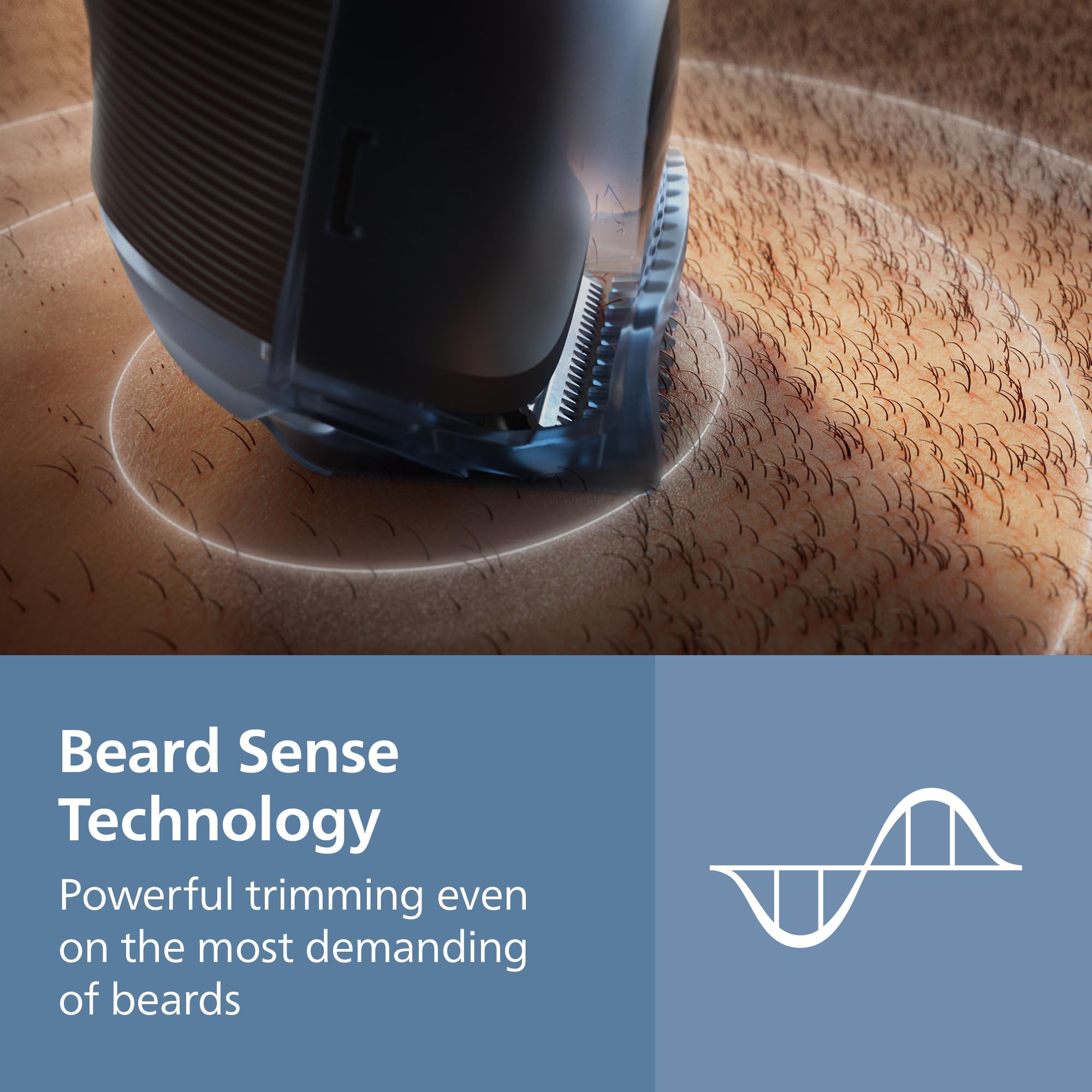 Norelco Philips Beard Trimmer 5000 Series, Men's Face Trimmer, 100% Waterproof BeardSense Tech, Precision Trimmer with Fading Combs, Self-Sharpening Blades, Hair Collector & Charging Stand, BT5785/40