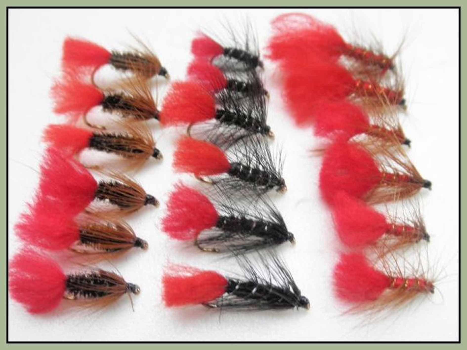 BestCity Fly Fishing Soldier Palmer trout flies size 10-14, X8 flies in BestCity Fly Fishing Soldier Palmer trout flies size 10-14, X8 flies in