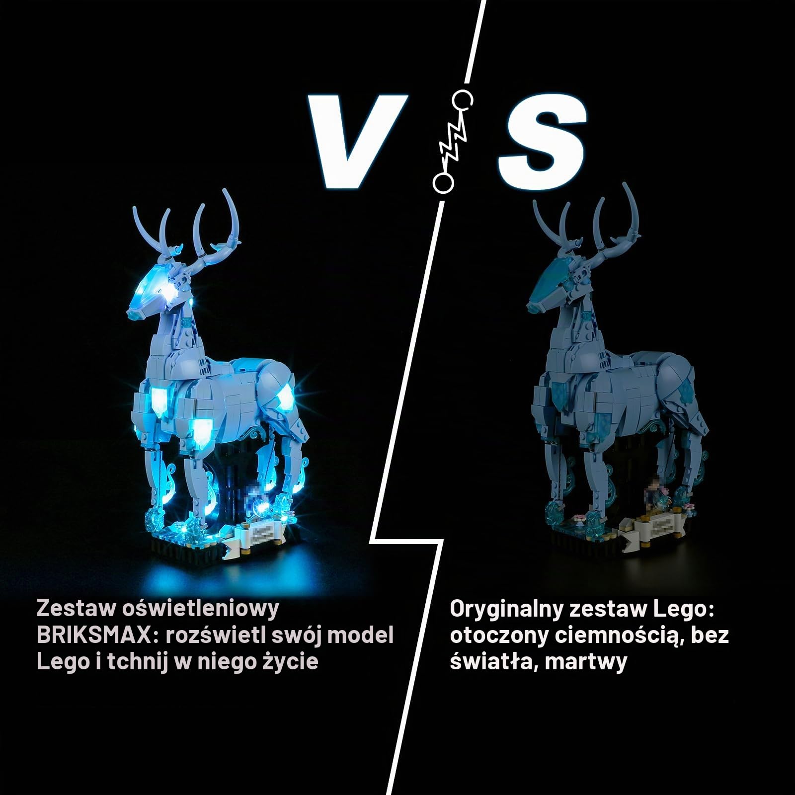BRIKSMAX Zestaw oświetlenia LED do LEGO 76414 Expecto Patronum (jeleń Patronus) - kompatybilny z modelem klocków Lego Harry Potter - nie zawiera zestawu Lego