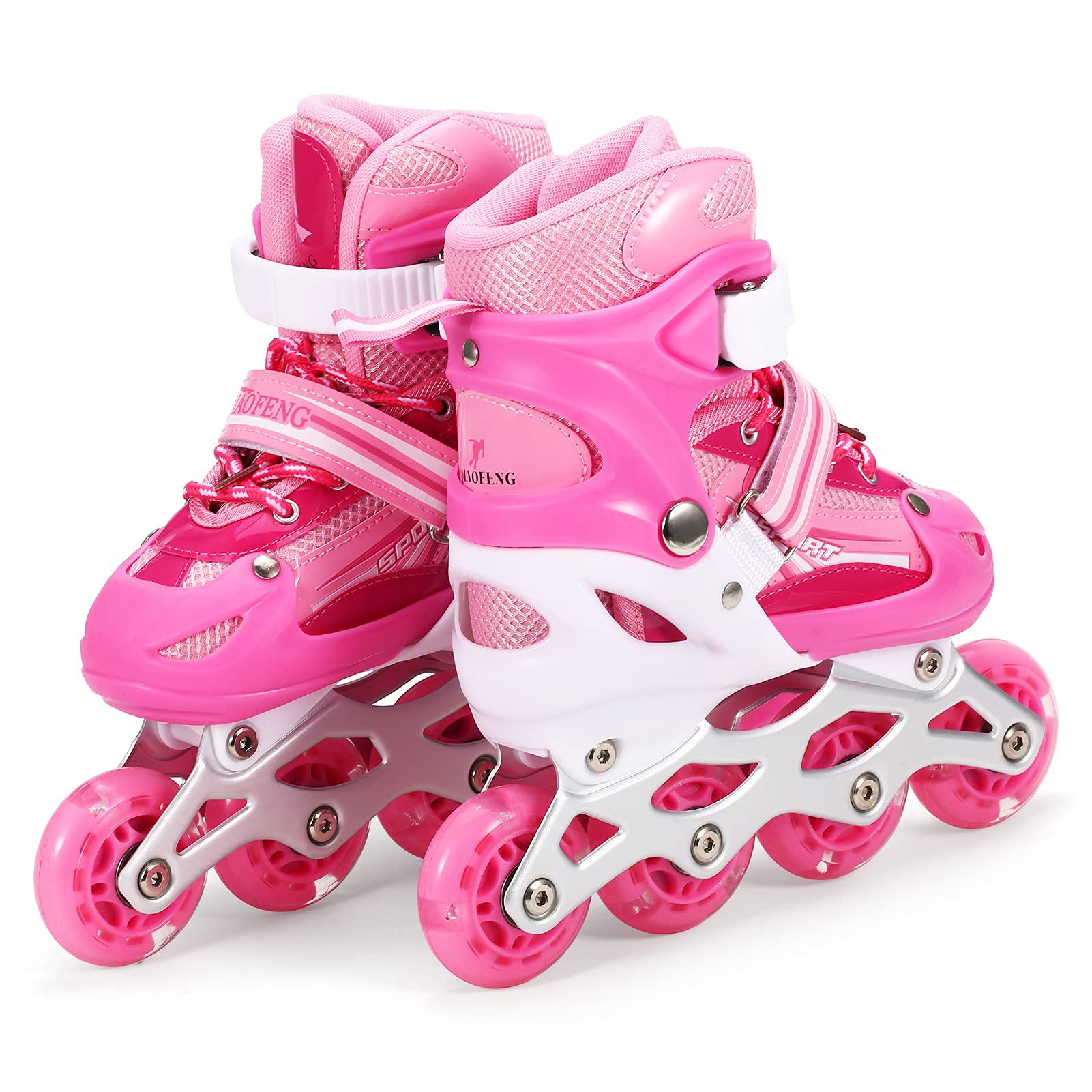 Lixada Rollers en ligne pour enfants avec roues lumineuses en polyuréthane - Cadeau pour enfants, adolescents, garçons, filles, débutants, hommes et femmes - Taille 27-32/33-37/38-41