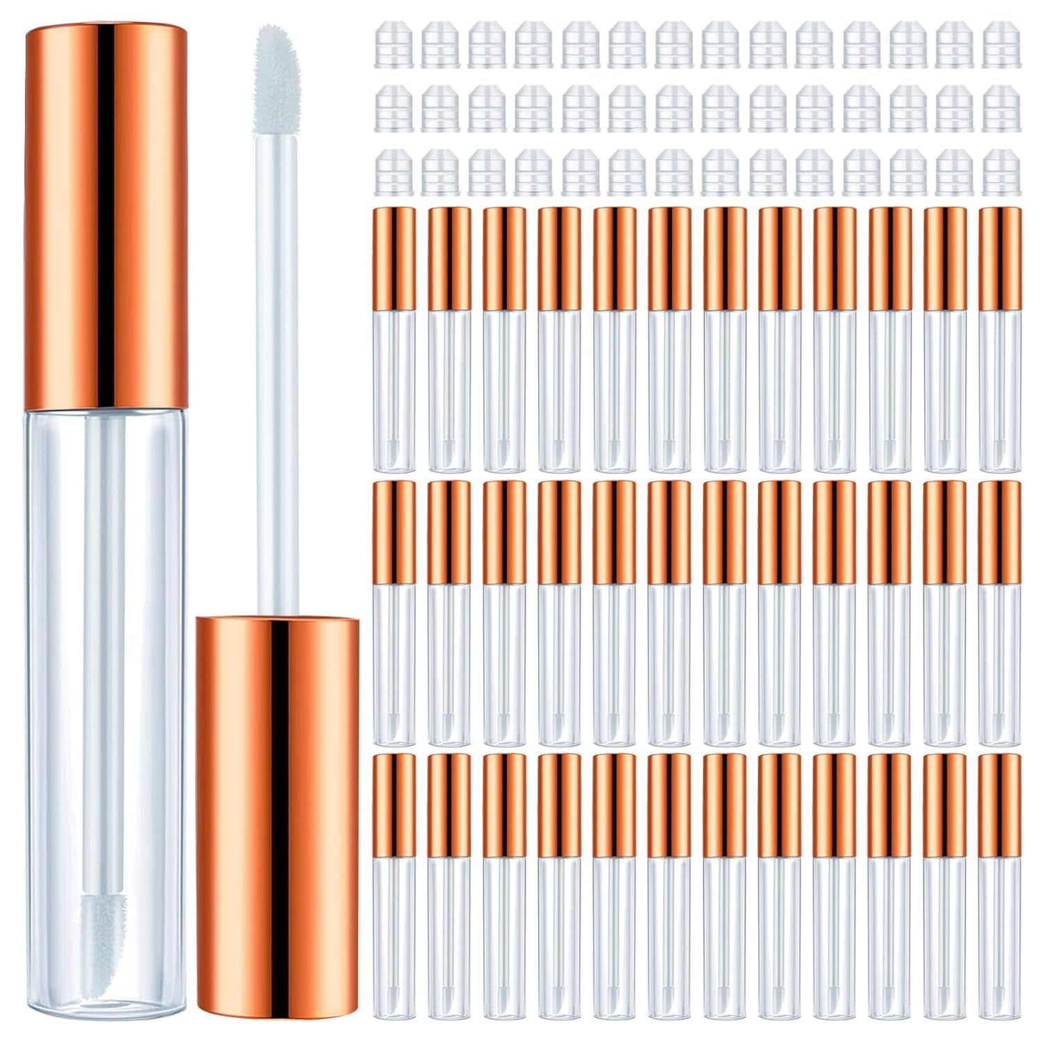 24pcs 4ml Pink Round Premium Travel Empty Lip Gloss,Lip Care,Costemic, Oil Bottles Transparent Empty Clear Lip Containers Tubes,Refillable Bottle with Plug-image-41