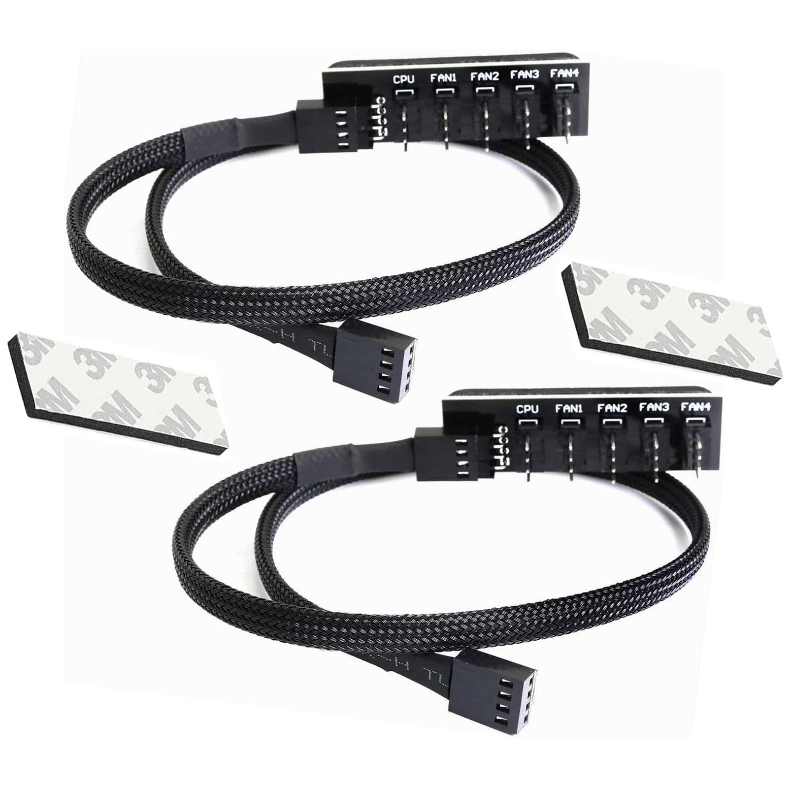 Produktbild von PNGKNYOCN 12V USB Auf 4PIN Lüfter Step-Up Kabel, USB Stecker Auf Dual 3-Pin / 4-Pin Power Splitter Kabel PWM PC Lüfter Geflochtene Ummantelte Stromadapter(0.5M