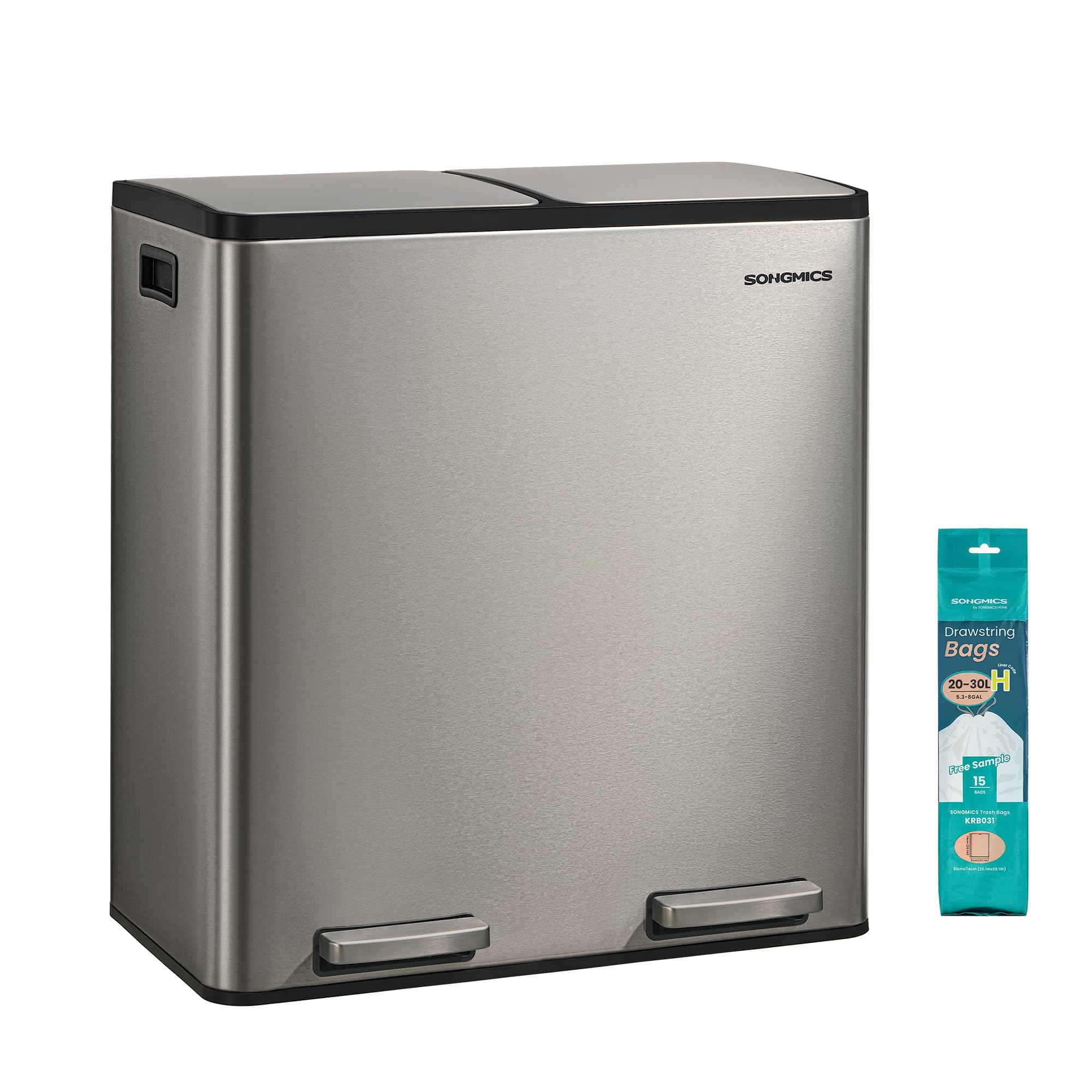 Amazon.co.jp: SONGMICS ゴミ箱 分別 ふた付き 2x30L 2分割 大容量