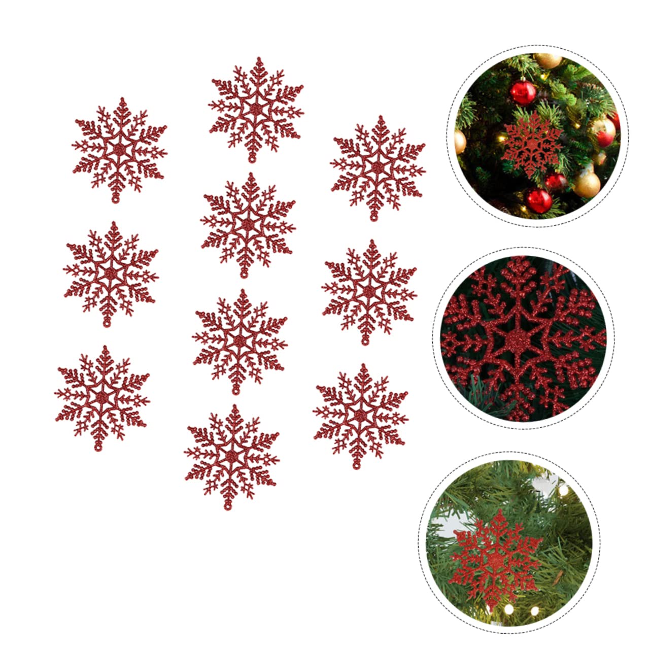 Toyvian 72stücke Weihnachtsbaumdeko Rote -Schneeflocken Ornament Für Festliche Weihnachtsdekoration Für Winterpartys Und -projekte