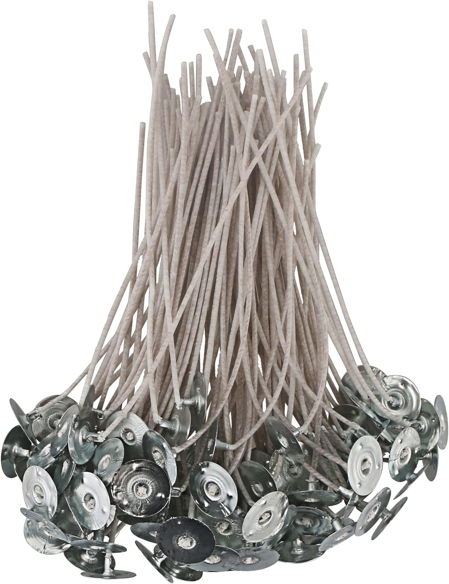 CD Series Candle Wicks for Soy Candles,100pcs CD 20 6" Pretabbed Wicks,Cotton & Paper Wicks for Candle Making.