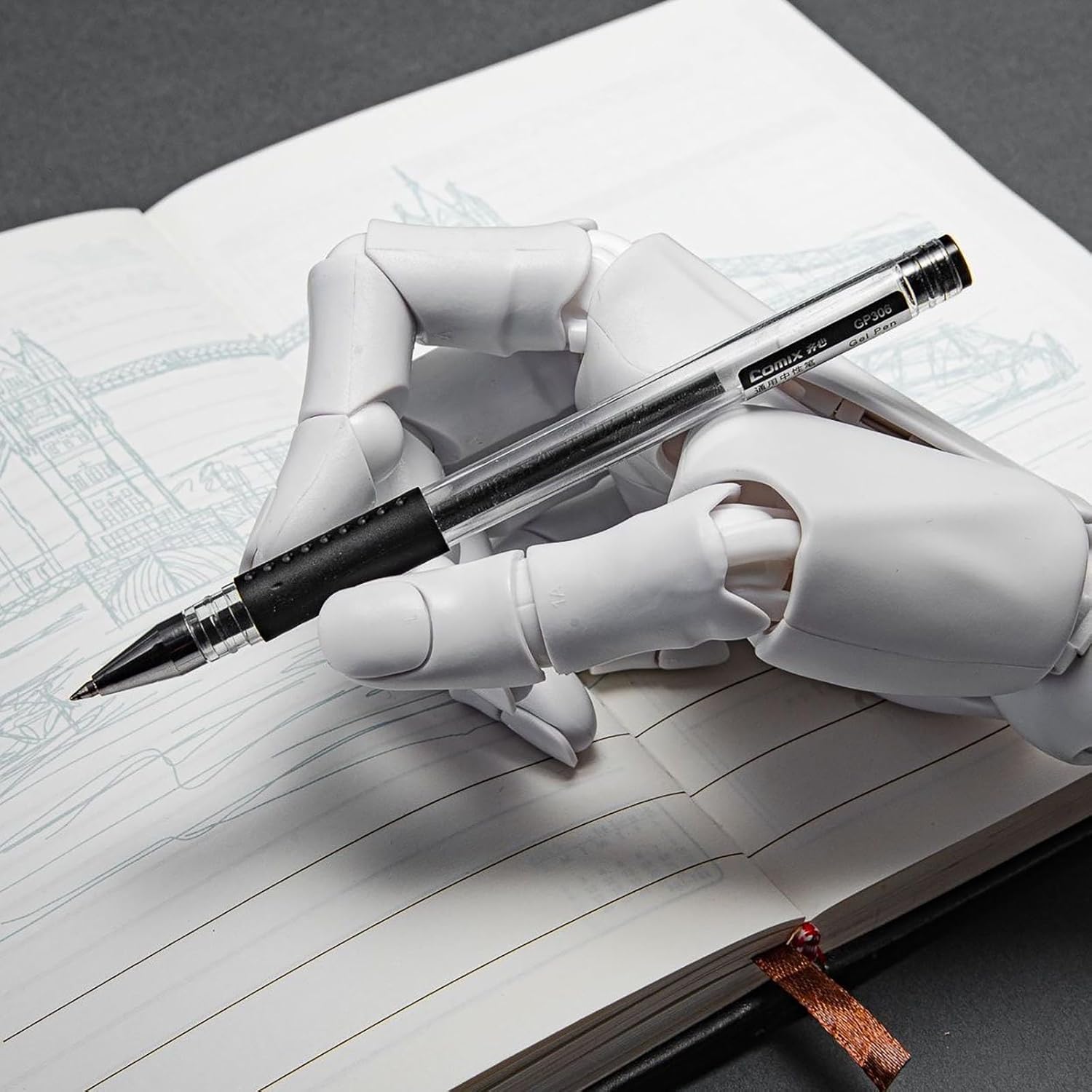 Flexible Hand Model, Moveable Artists Manikin Hand Figure for Home Office Desk Decoration, Display, Sketching, Drawing, Painting (Left, White)