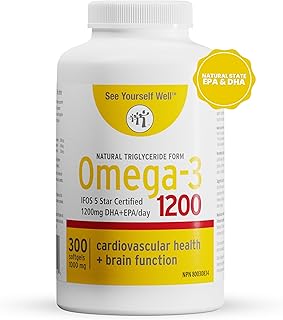 Omega 3 - Natural State: Ultimate Strength Omega 3 Fish Oil Softgels, 1200 (300 count). High EPA & DHA Essential Fatty Acids, Supports Heart, Brain, Joints and Immune System. No Fishy Aftertaste