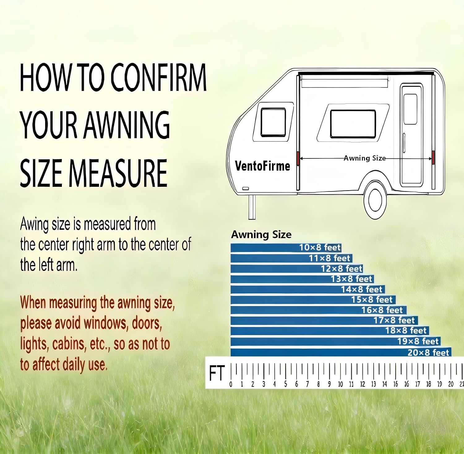 RV Awning Frame and Fabric Assemblies Full Set, Manual Modular RV Awning 8Ft Semi-Automated Retractable Awning Suitable for Most RVs (White Frame-Blue Stripe, 10' (9'2" Fabric))