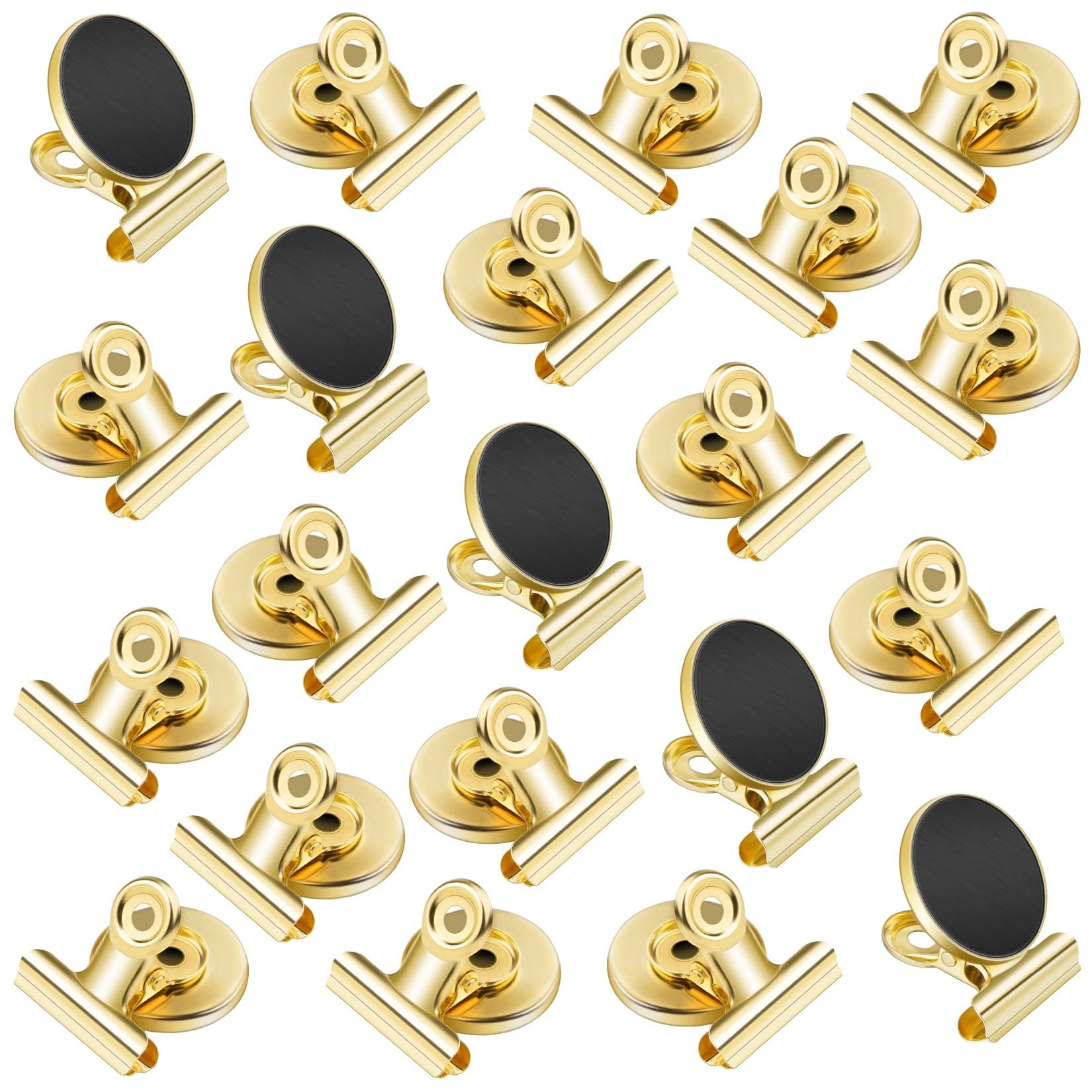 VNDUEEY 20 Pack Fridge Magnets Refrigerator Magnets, Magnet Clips for Whiteboard, Strong Magnetic Clips Heavy Duty, Magnets for Fridge Locker Office Accessories (Gold)
