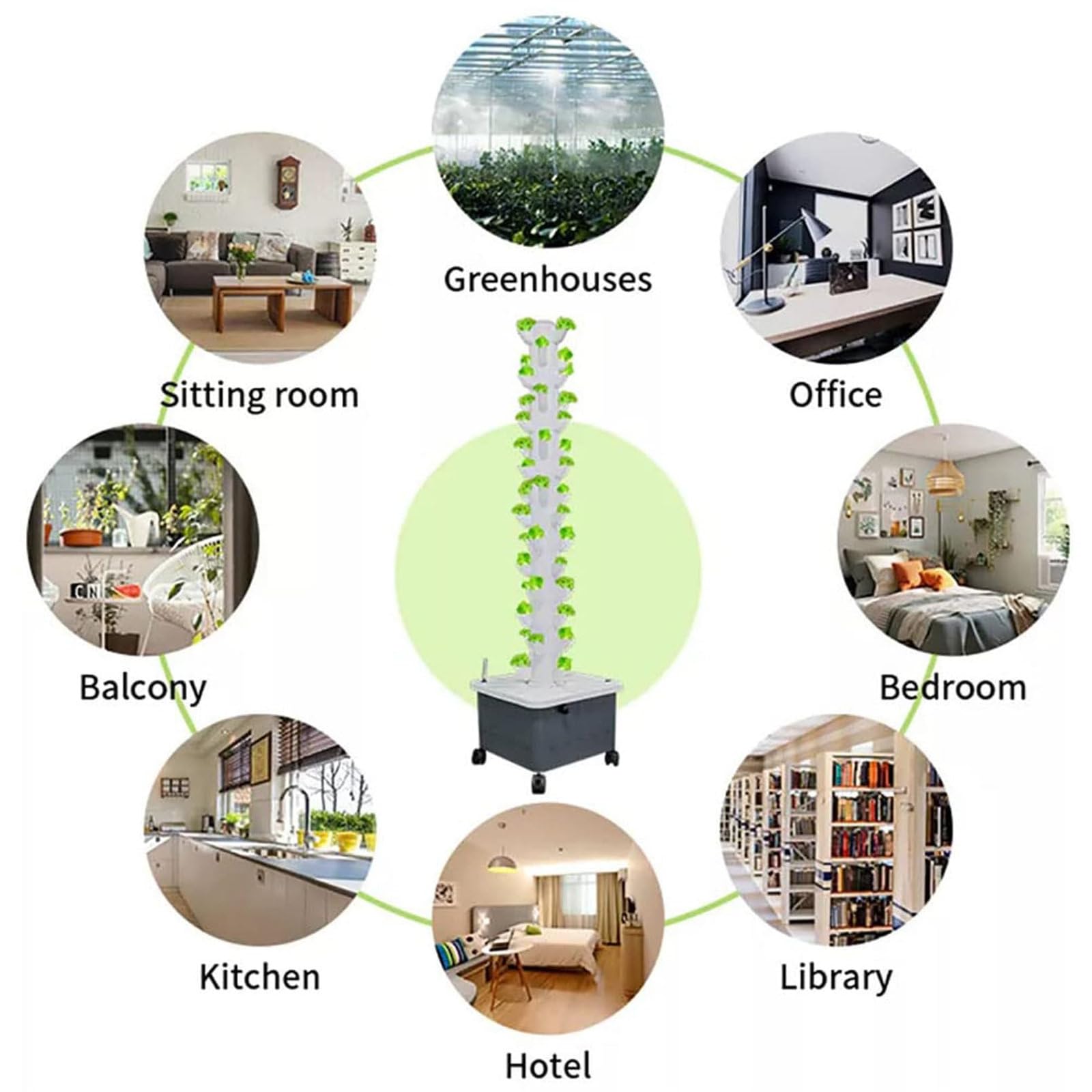 Amazon.co.jp: Aeroponic タワー、屋内水耕栽培システム、15 層 45 穴