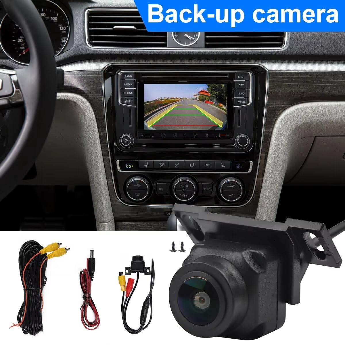 Cámara Trasera Camara Cámara De Visión Trasera para Coche De 180º Cámara De Marcha Atrás para Aparcamiento CMOS Visión Nocturna Resistente Al Agua