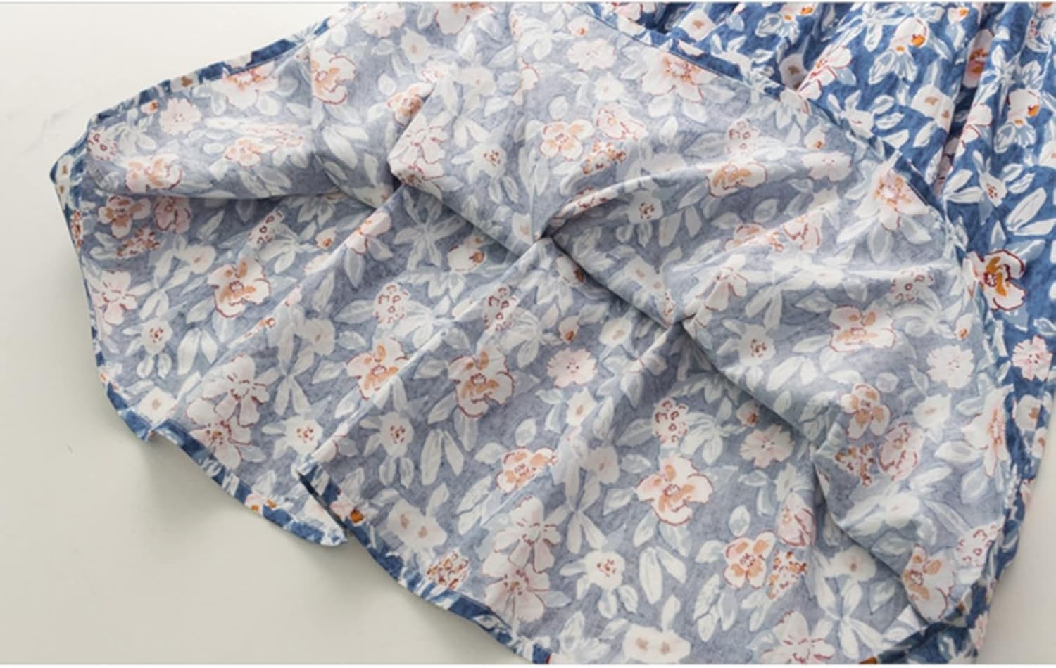 [Aardman] キッズドレス 女の子 半袖 ワンピース 綿 ガールズ 可愛い 柔らかい 春夏服 おしゃれ 花柄 スクエアネック