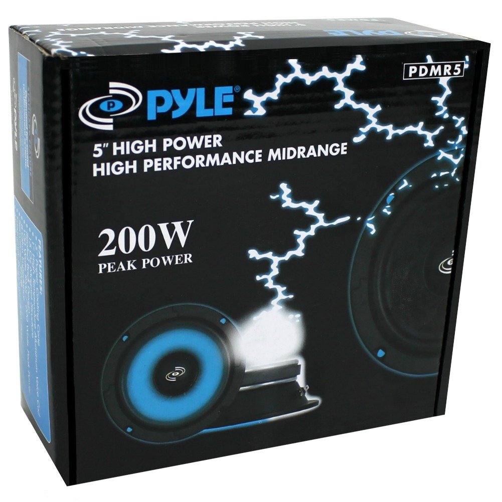 Pyle 1 MIDRANGE PDMR5 altoparlante diffusore da 13,00 cm 130 mm 5" da 100 watt rms e 200 watt max con impedenza 8 ohm per casa feste party, 1 pezzo