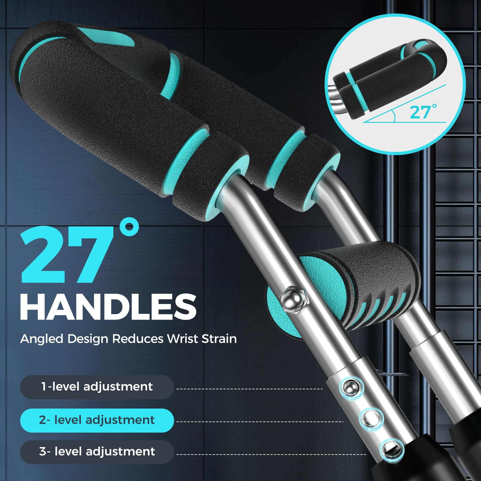 RENRUI Twister Arm Trainer Chest Workout Equipment for Men & Women, Adjustable 5 Resistance (40-130 lbs) Home Gym Strength Trainer with Anti-Slip Handles & Carry Bag (Blue&Sliver)