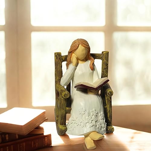 Miniatura 4 de Figura de libro para estantes, regalos para mujeres, lectores, resina, lectura, mujer, estatua, estantería, decoración de libros, regalos para