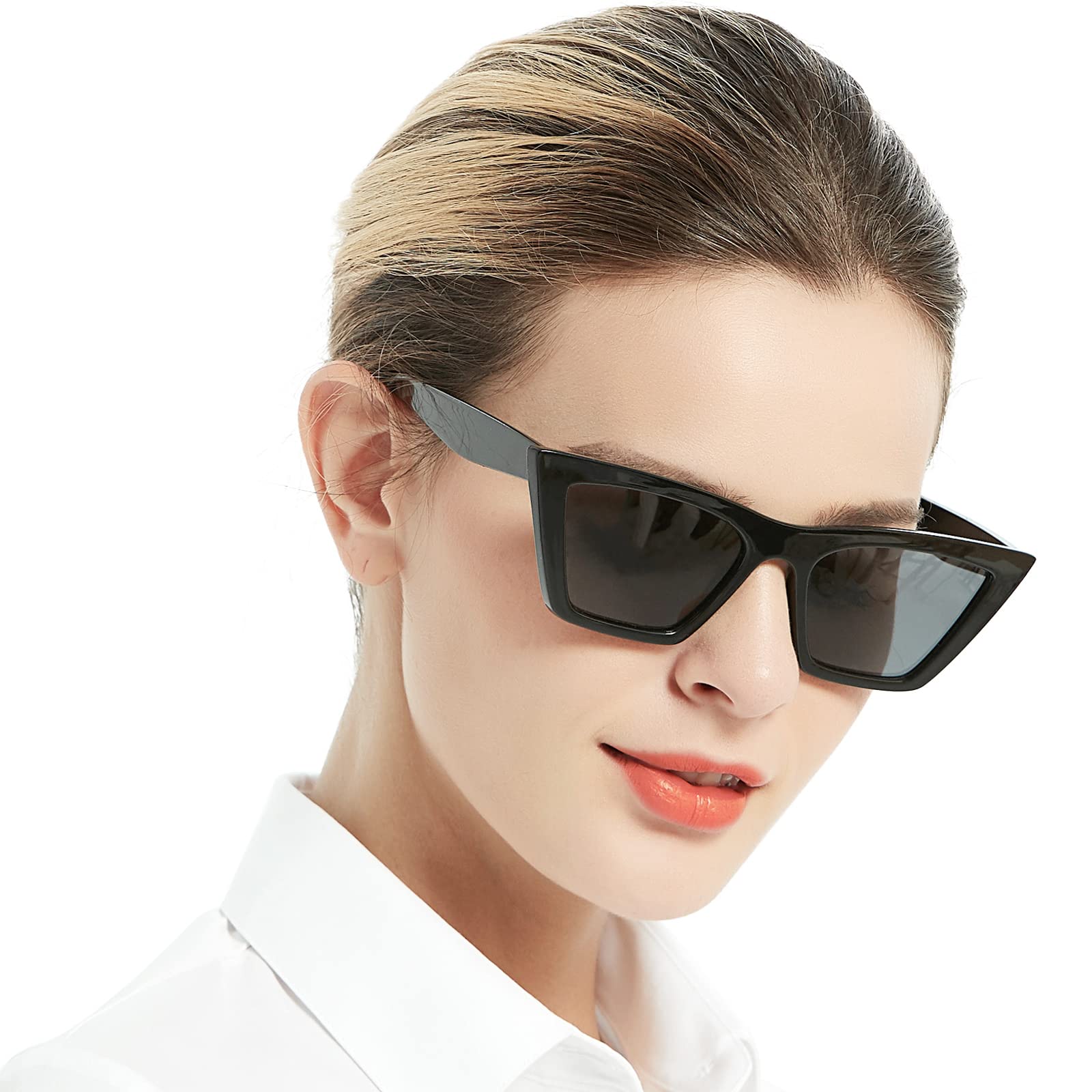 Oversized Reading Sunglasses for Women Full Cat Eye Sun Readers 1.0 1.25 1.5 1.75 to 4.0 UV Protection Y- Black 2.0 x