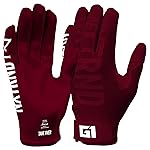 Nxtrnd G1 Youth Football Gloves, Kids Sticky Receiver Gloves (Maroon, Youth Medium)