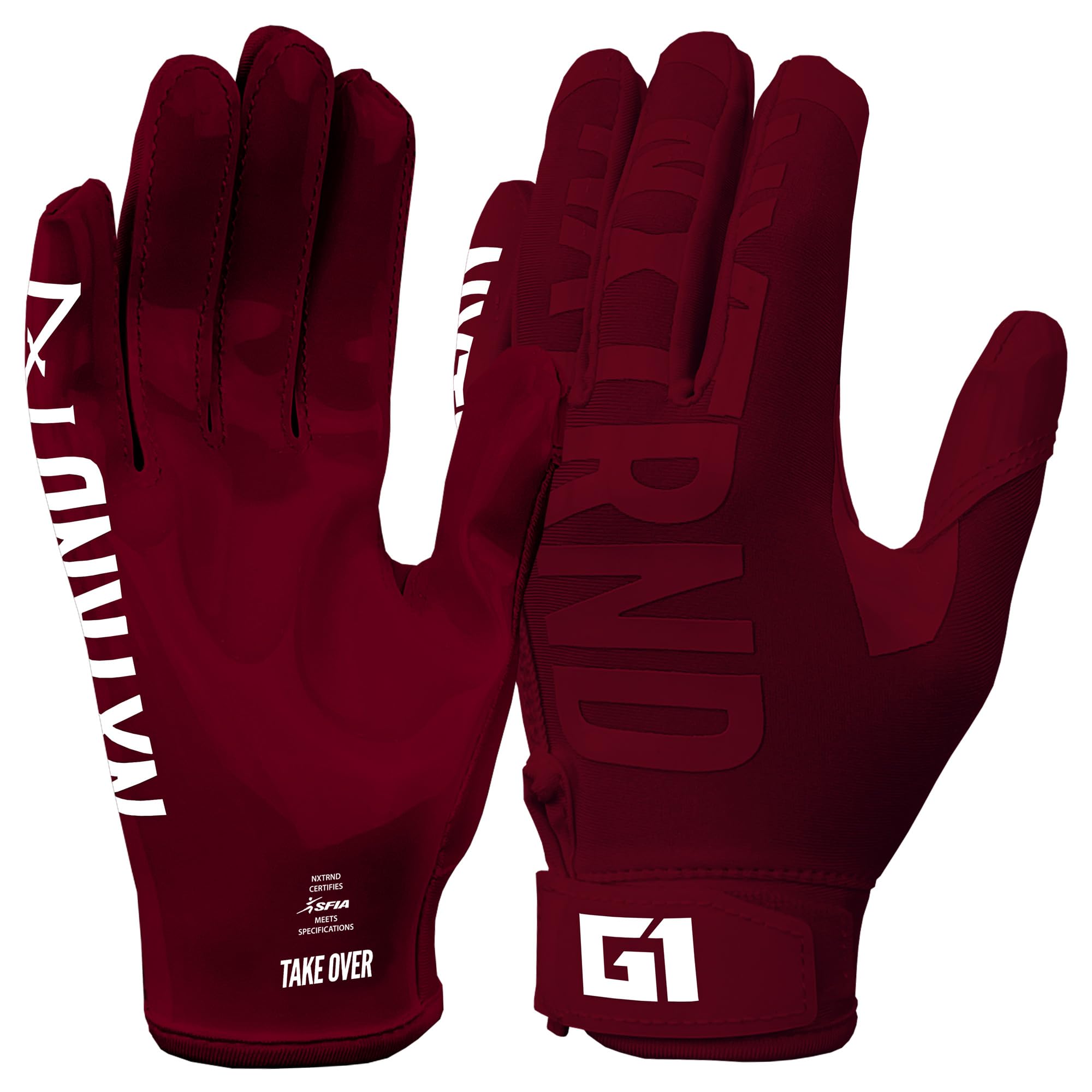 Nxtrnd G1 Youth Football Gloves, Kids Sticky Receiver Gloves