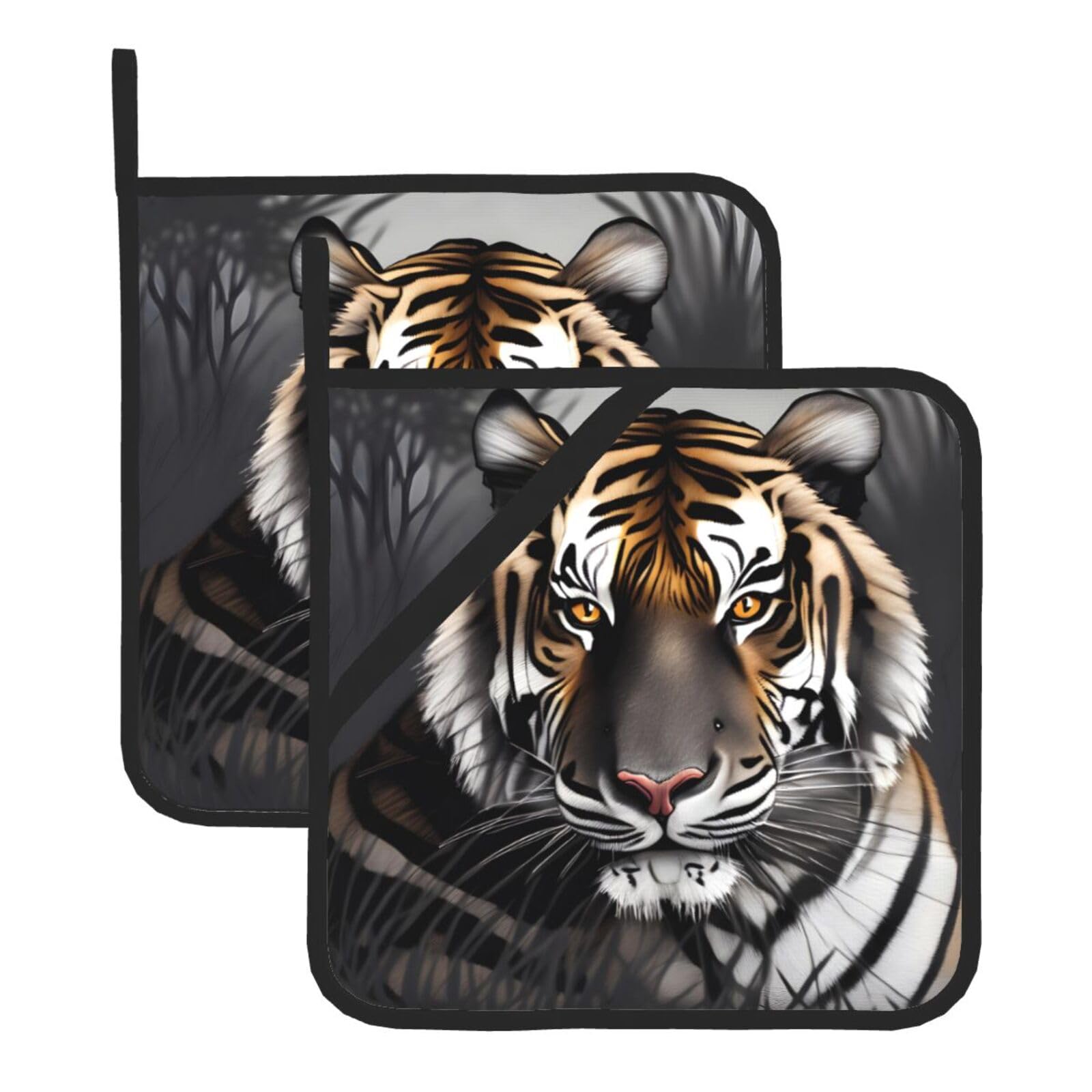 Tiger at rest Square Heat Resistant Trivet Set Thick and Durable for Baking Barbecue Cookware Oven