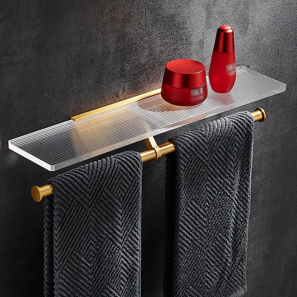 Espejo de baño con estante de aluminio espacial y toallero de pared para lavabo