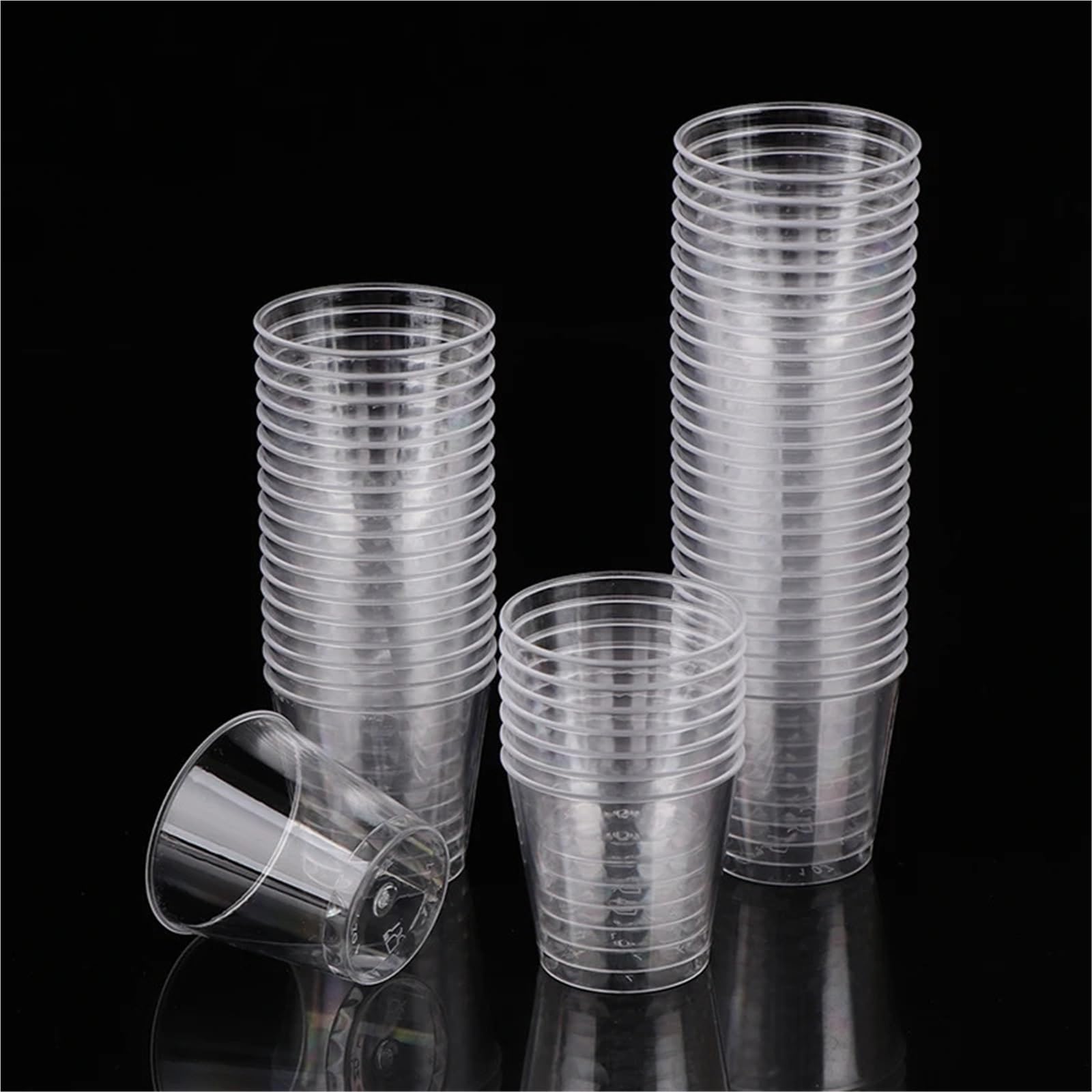 100 Stück 30 ml transparenter Mini-Kunststoffbecher für Party & mehr | Picknick im Freien, Geburtstag, Küche, Party, Schnapsgläser, Gelee-Becher, Geschirr, Verkostung