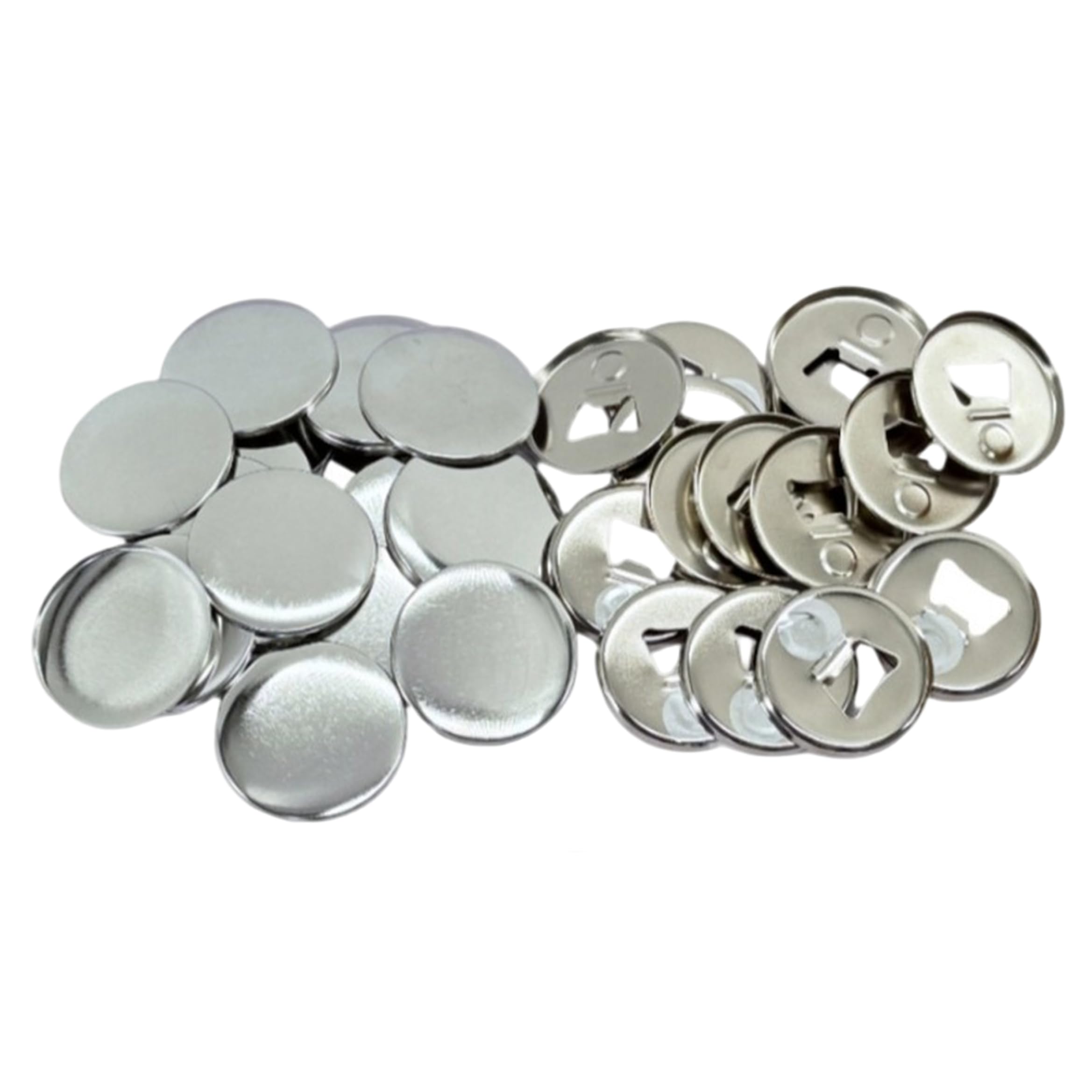 Fournitures fabrication boutons 2 en 1 qualité supérieure fer blanc argent 58mm 50pcs