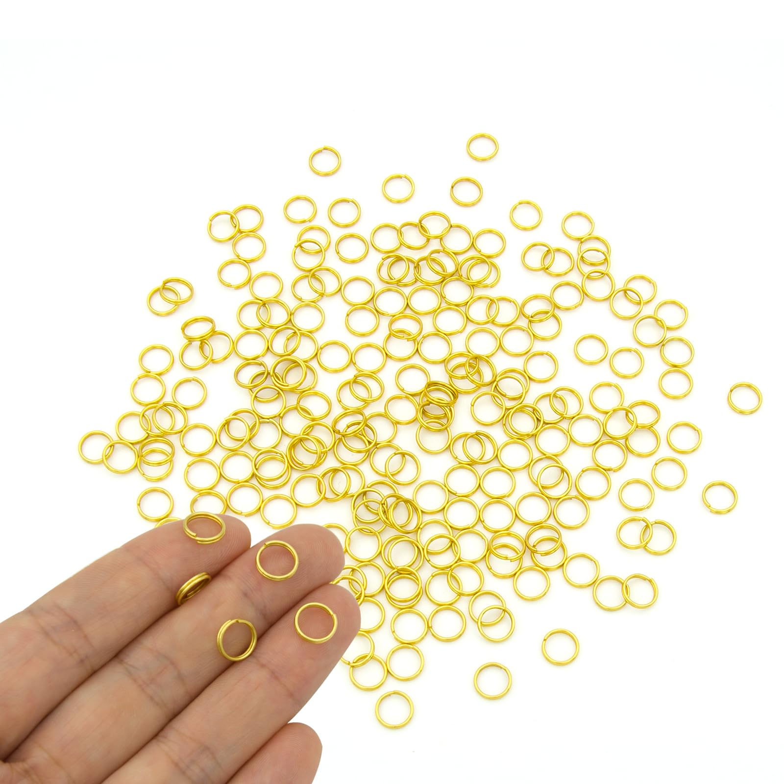 Photo 1 of 200pcs 8mm Mini Split Jump Ring with Double Loops Small Round Metal Golden Key Rings Connectors for Making Handwork Charms Pendants Key Chains Ornaments DIY Crafts Accessories
