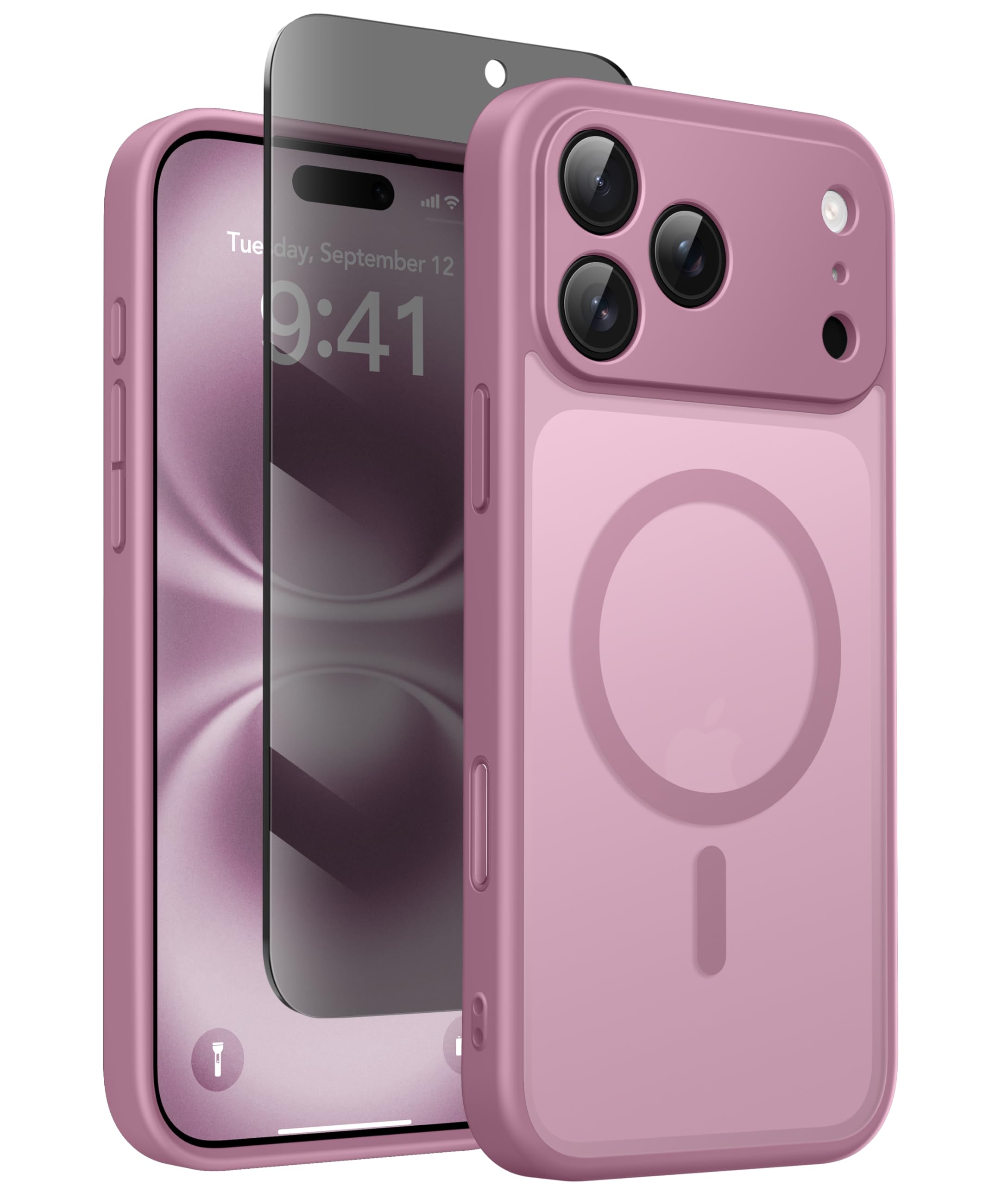 GOLBINBOX Matte Hülle für iPhone 17 Serie mit 1x Sichtschutz
