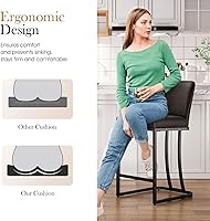 Vista 43 de Sophia & William Taburetes de bar de 24 pulgadas para isla de cocina, taburetes de bar de altura de mostrador con respaldo, sillas de bar modernas