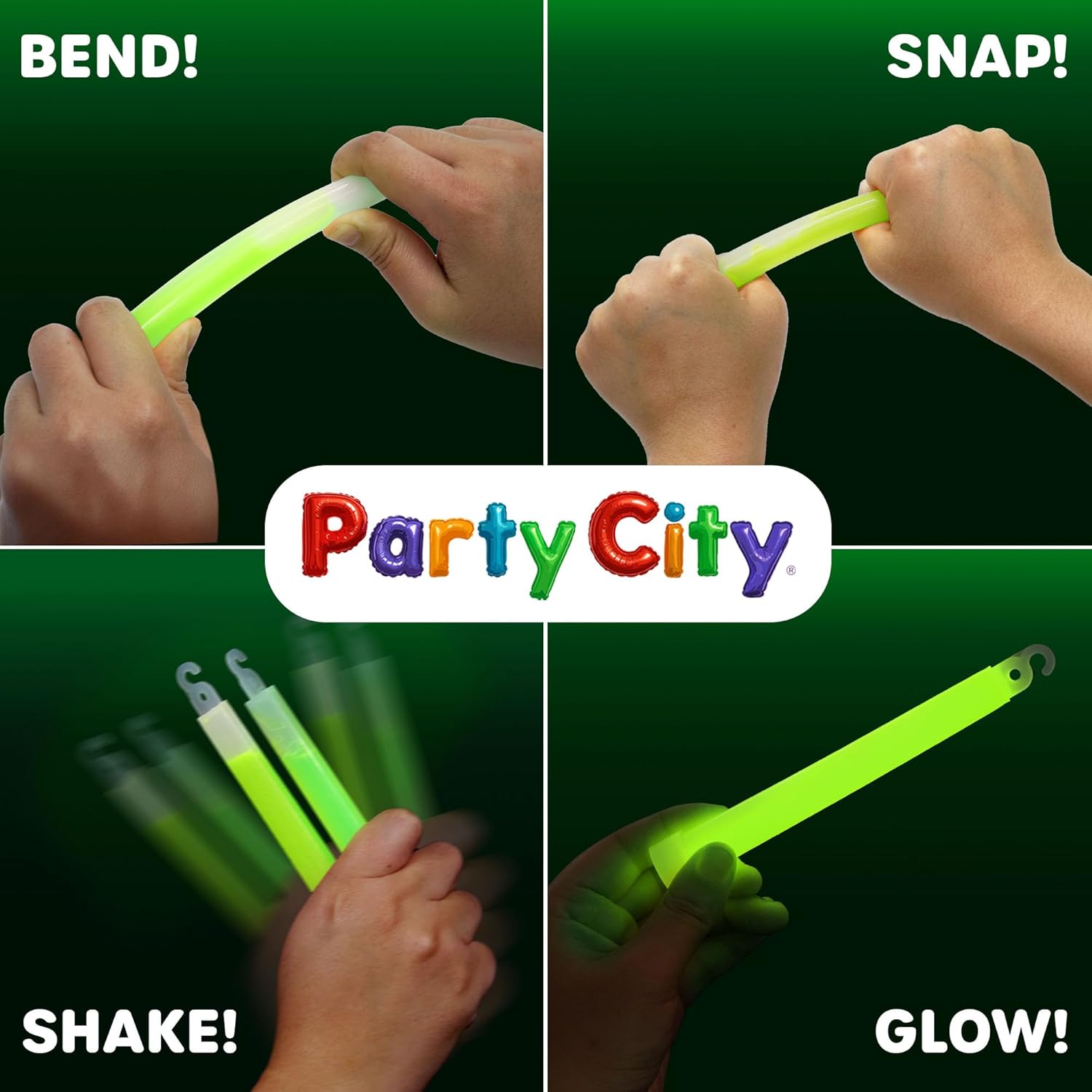 Party City Green Glow Sticks Bulk Pack 6”- 12pk Glow in the Dark Sticks for Kids, Waterproof Camping Survival Ultra Bright Emergency Light Stick with String, Neon Glowsticks Party Supplies Favors - Image 3