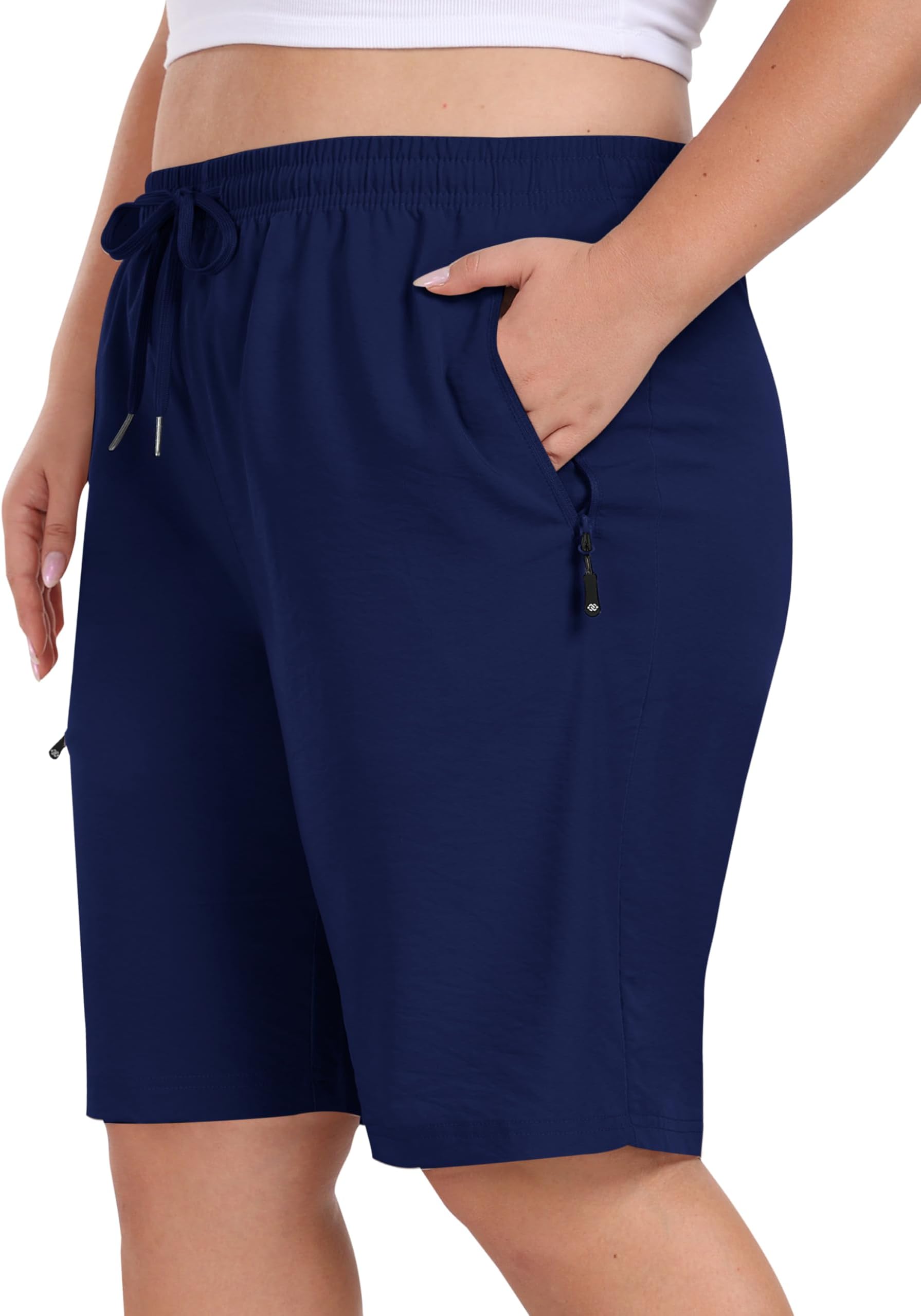 Women's Plus Size Hiking Cargo Shorts Quick Dry Golf Active Shorts Lightweight Summer Shorts with Pockets